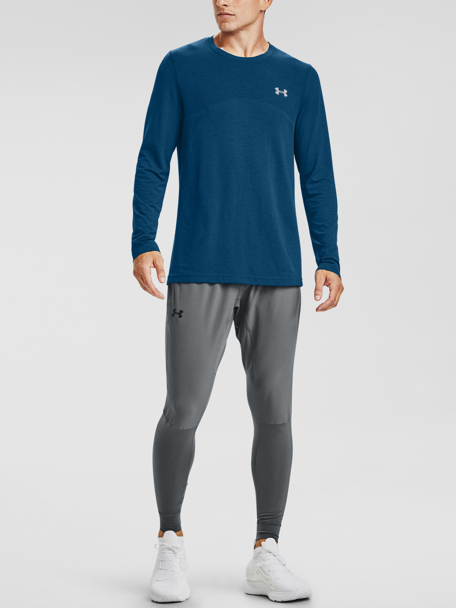 Under Armour UA Seamless T-Shirt LS-BLU - Men's