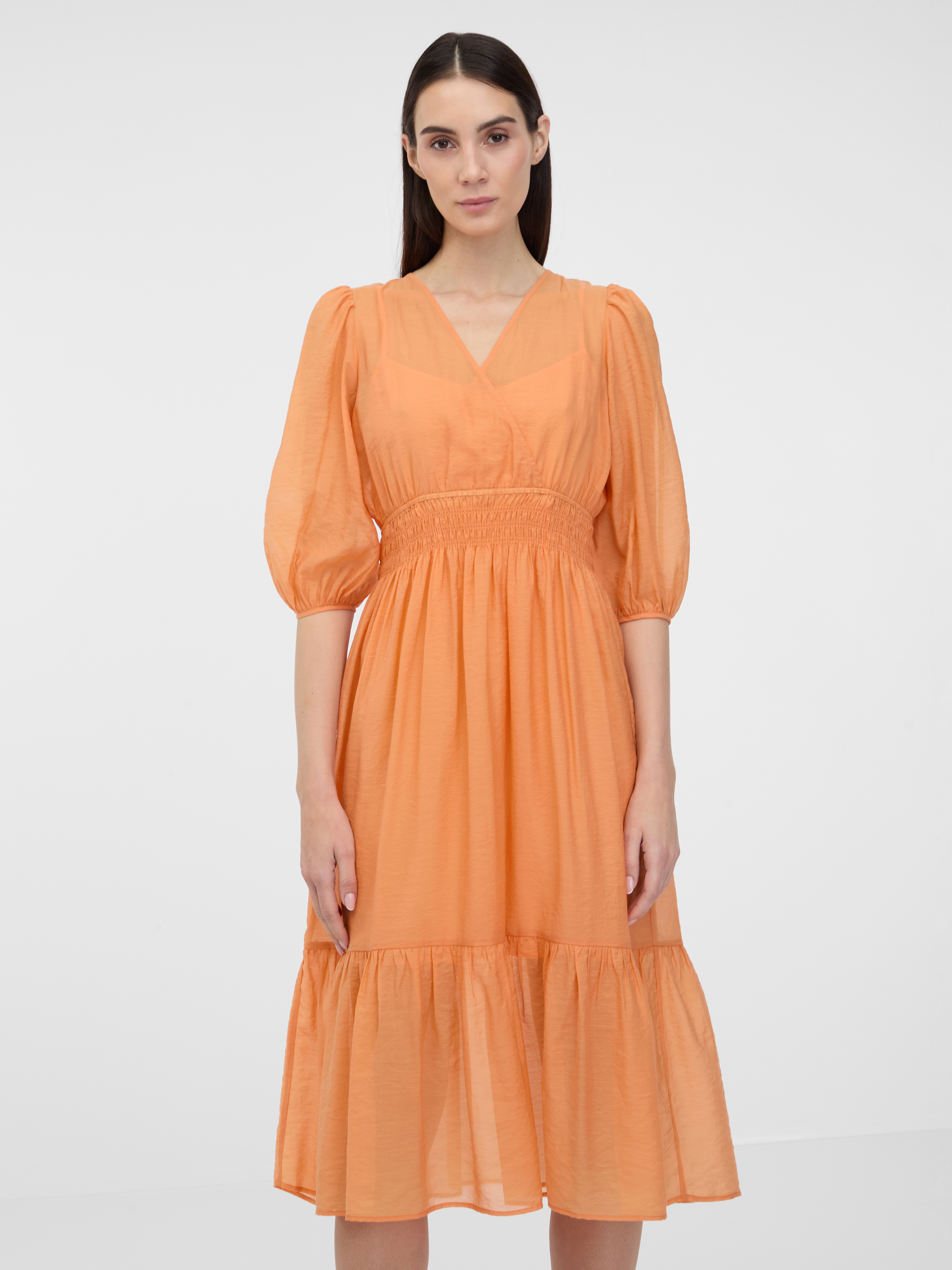 Orsay Oranžové dámské midi šaty - Dámské