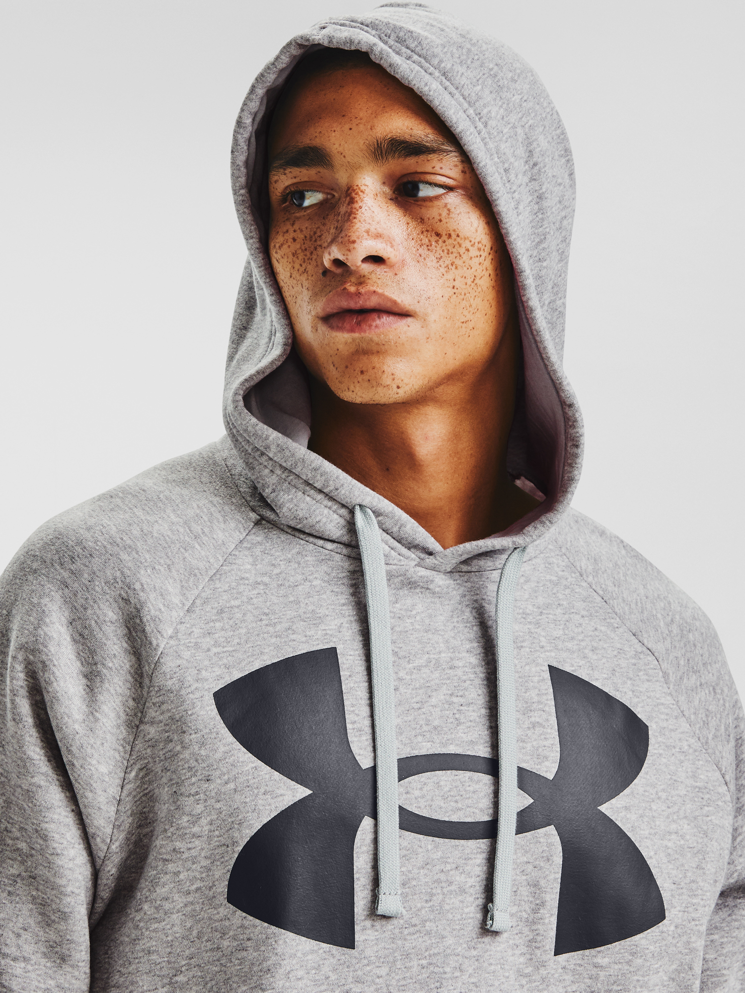 Under Armour Sweatshirt Rival Fleece Big Logo HD-GRY - Men