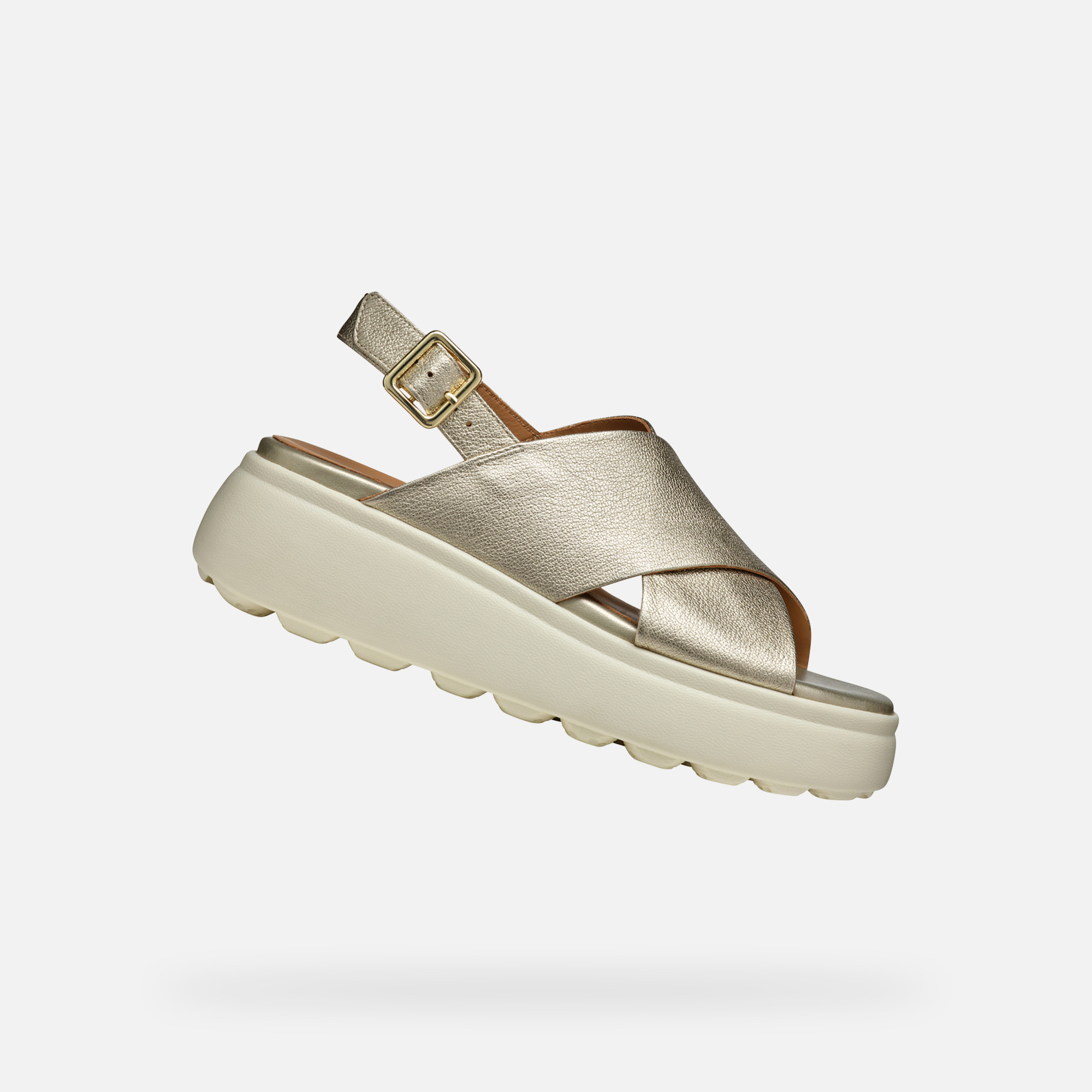 Gold womens sandals Geox Spherica EC4.1 S - Womens