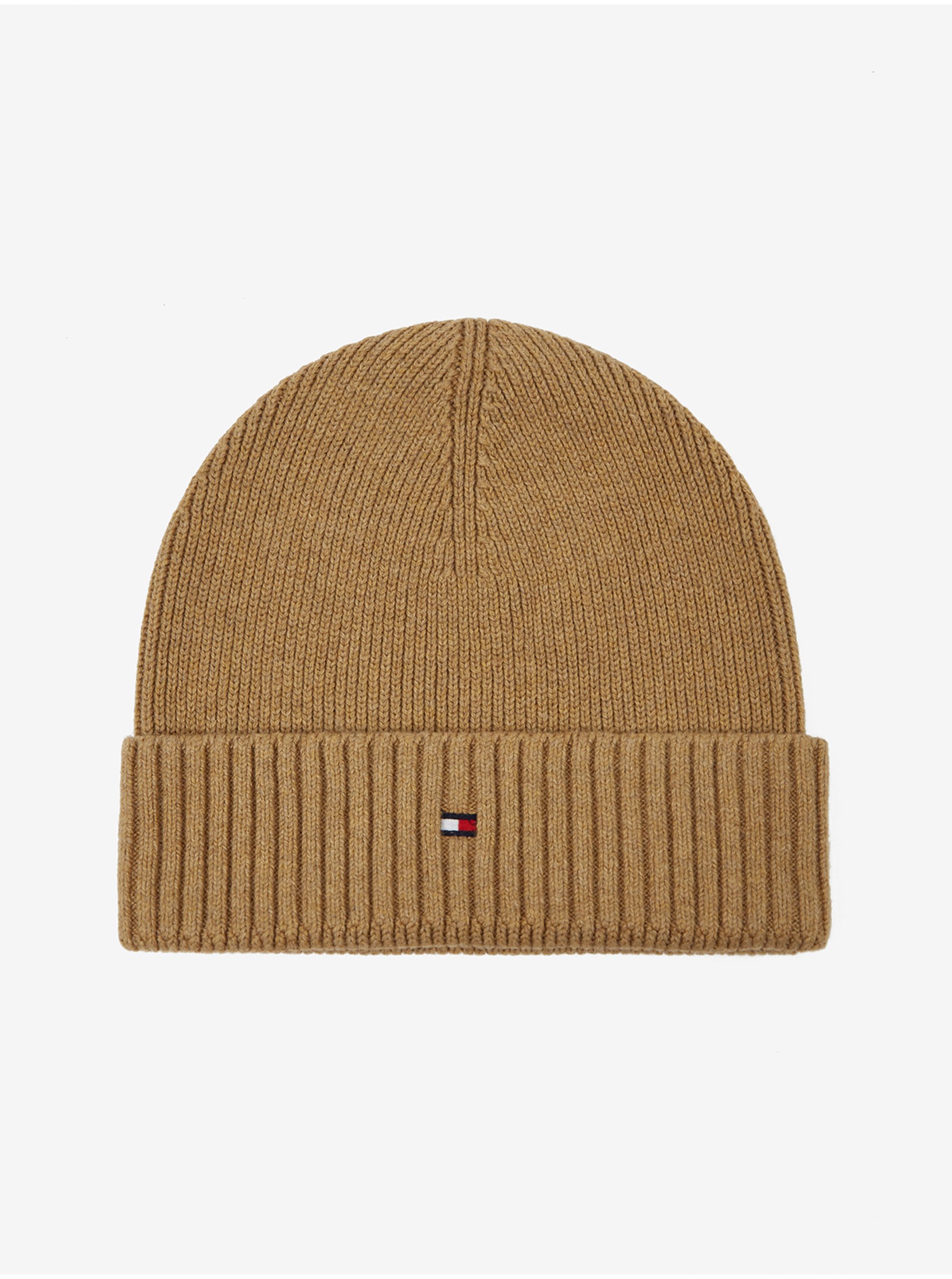 Tommy Hilfiger Čiapka - ESSENTIAL FLAG BEANIE Hnedá