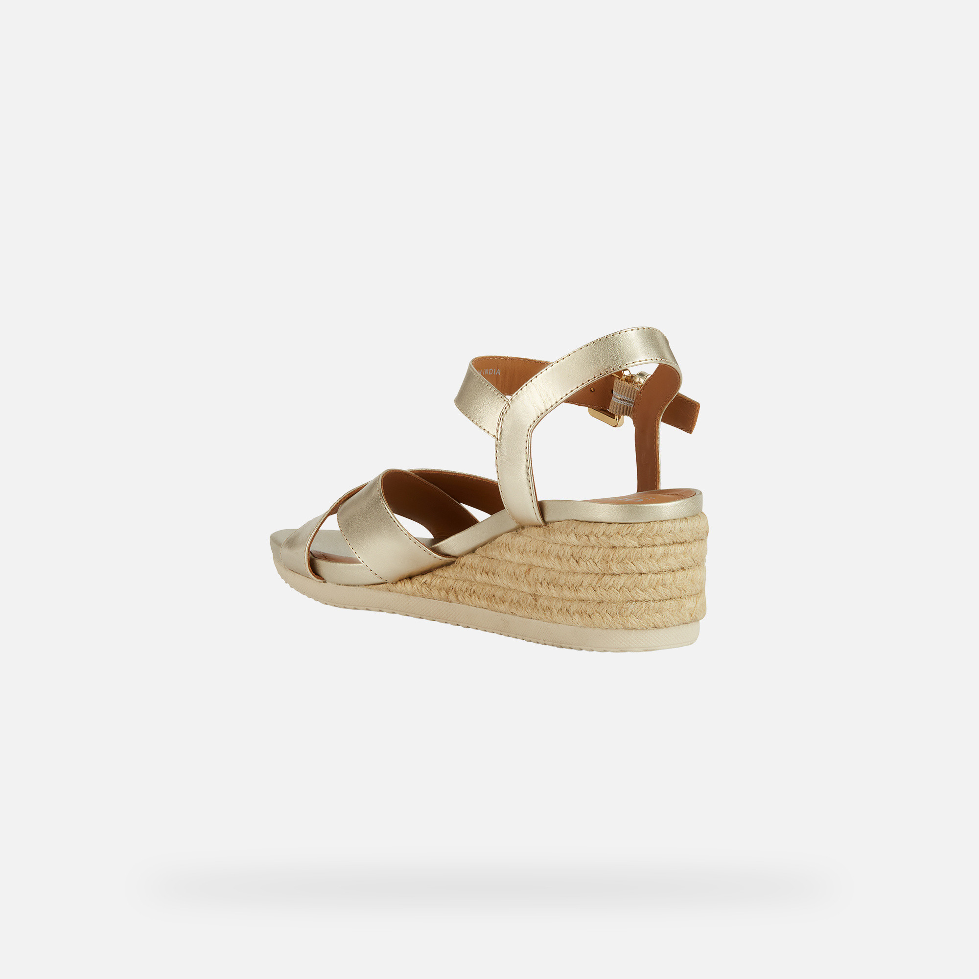 Gold women&#039;s sandals Geox Ischia Corda - Women&#039;s
