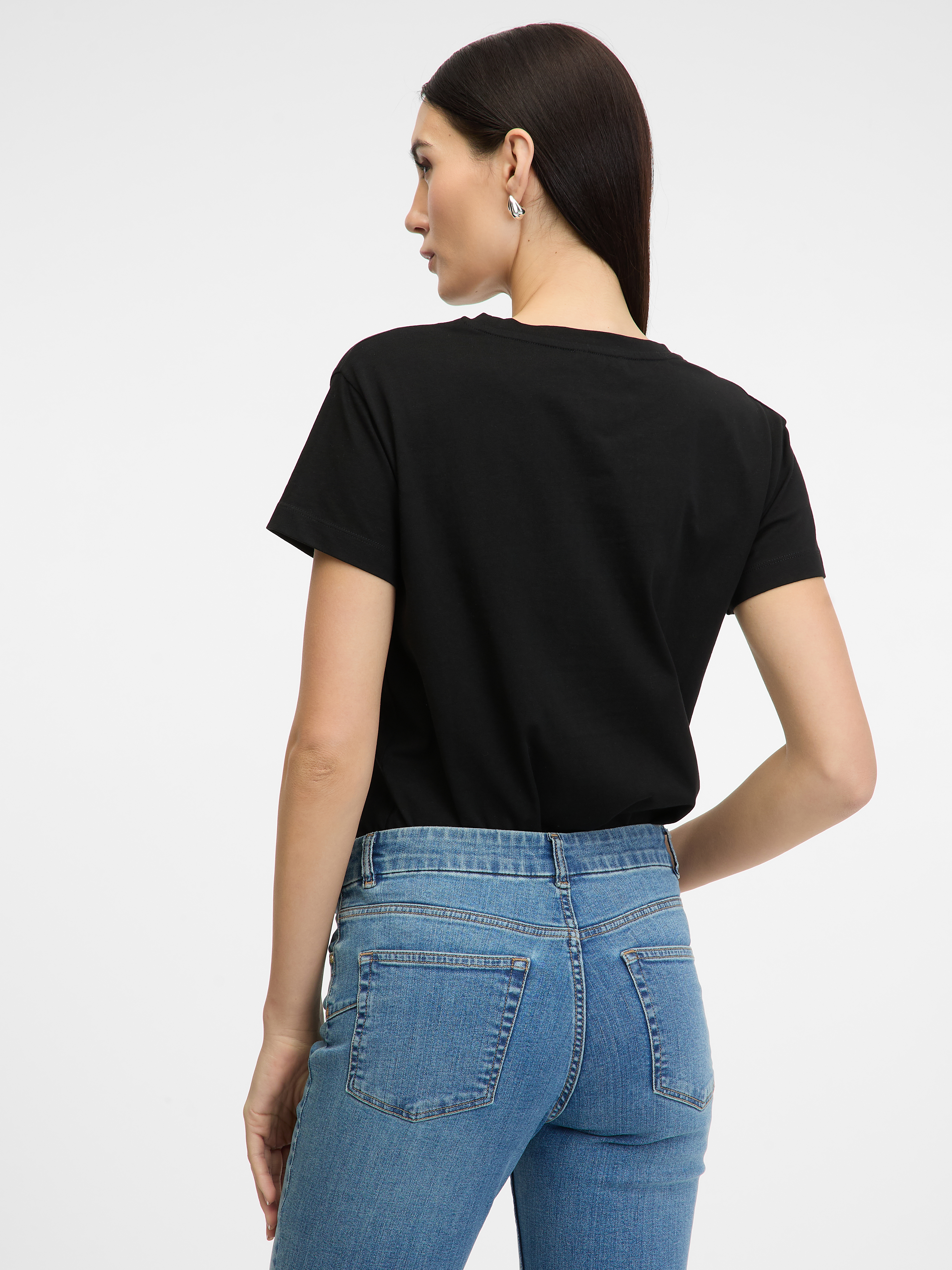 Black women's short-sleeved T-shirt ORSAY - Women's