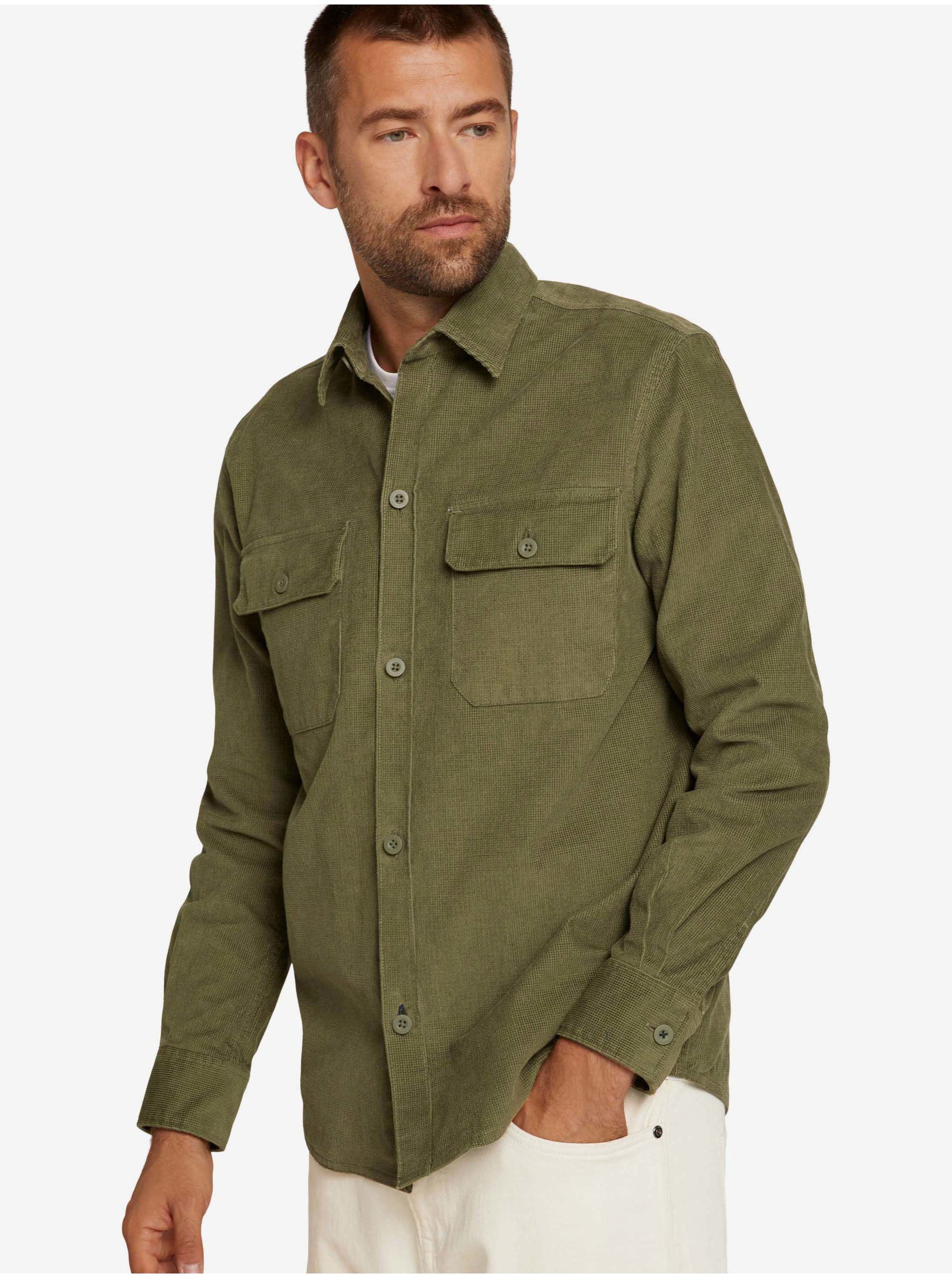 Khaki Mens Corduroy Shirt Tom Tailor Denim - Men