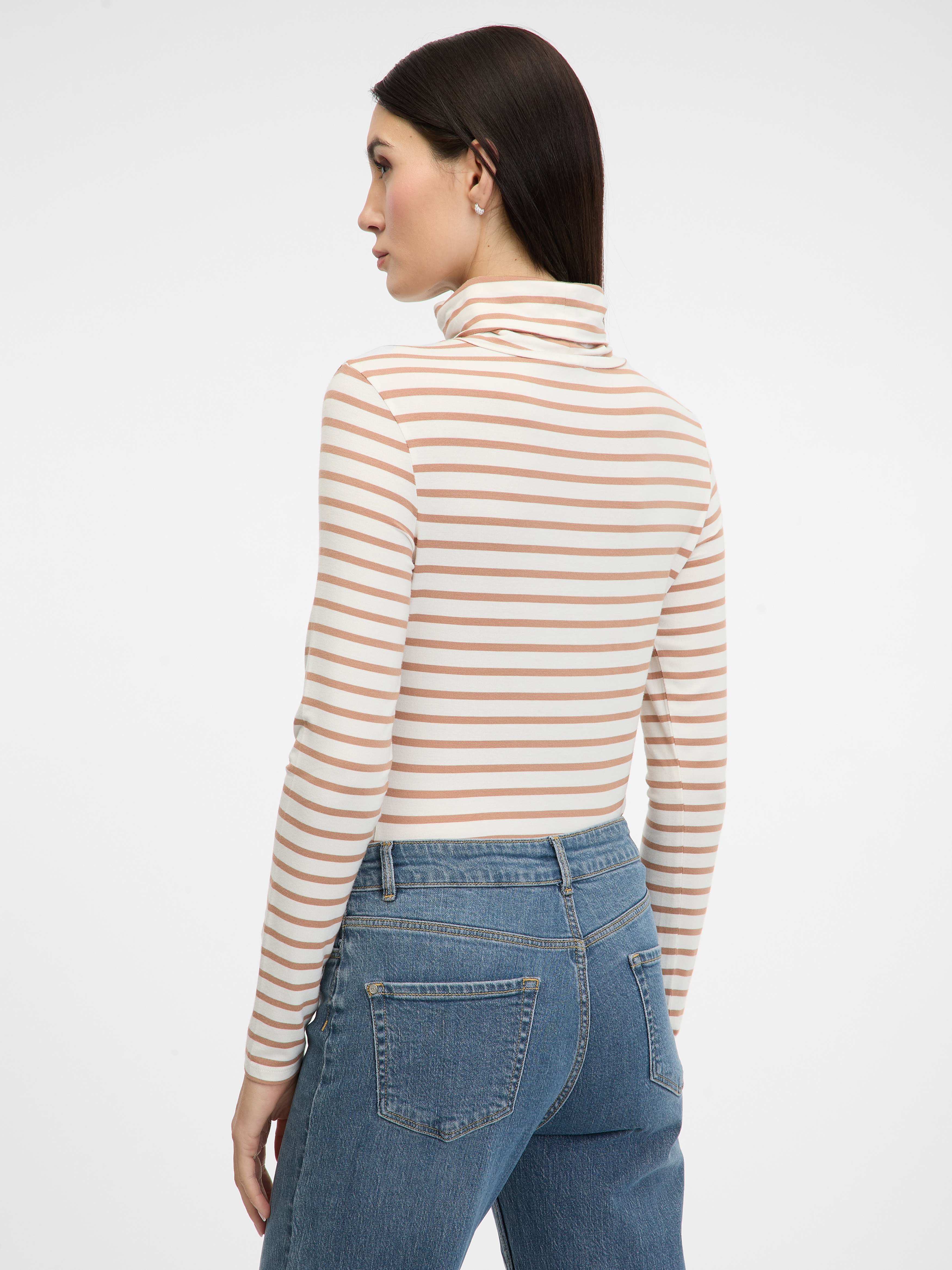 Beige Women's Striped Long Sleeve T-Shirt ORSAY - Women's
