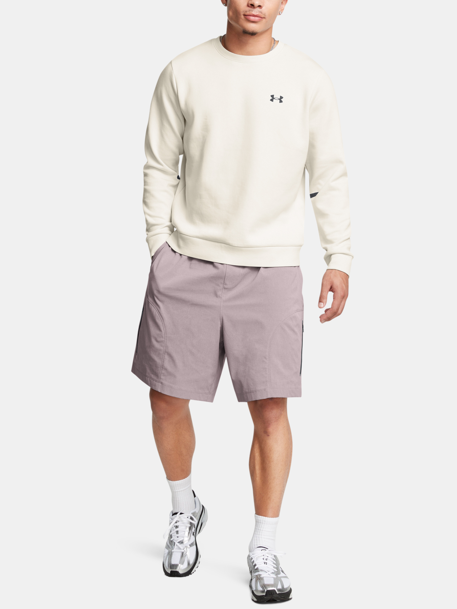 Men&#039;s sweatshirt Under Armour UA Unstoppable Flc Crew EU-WHT - Men&#039;s