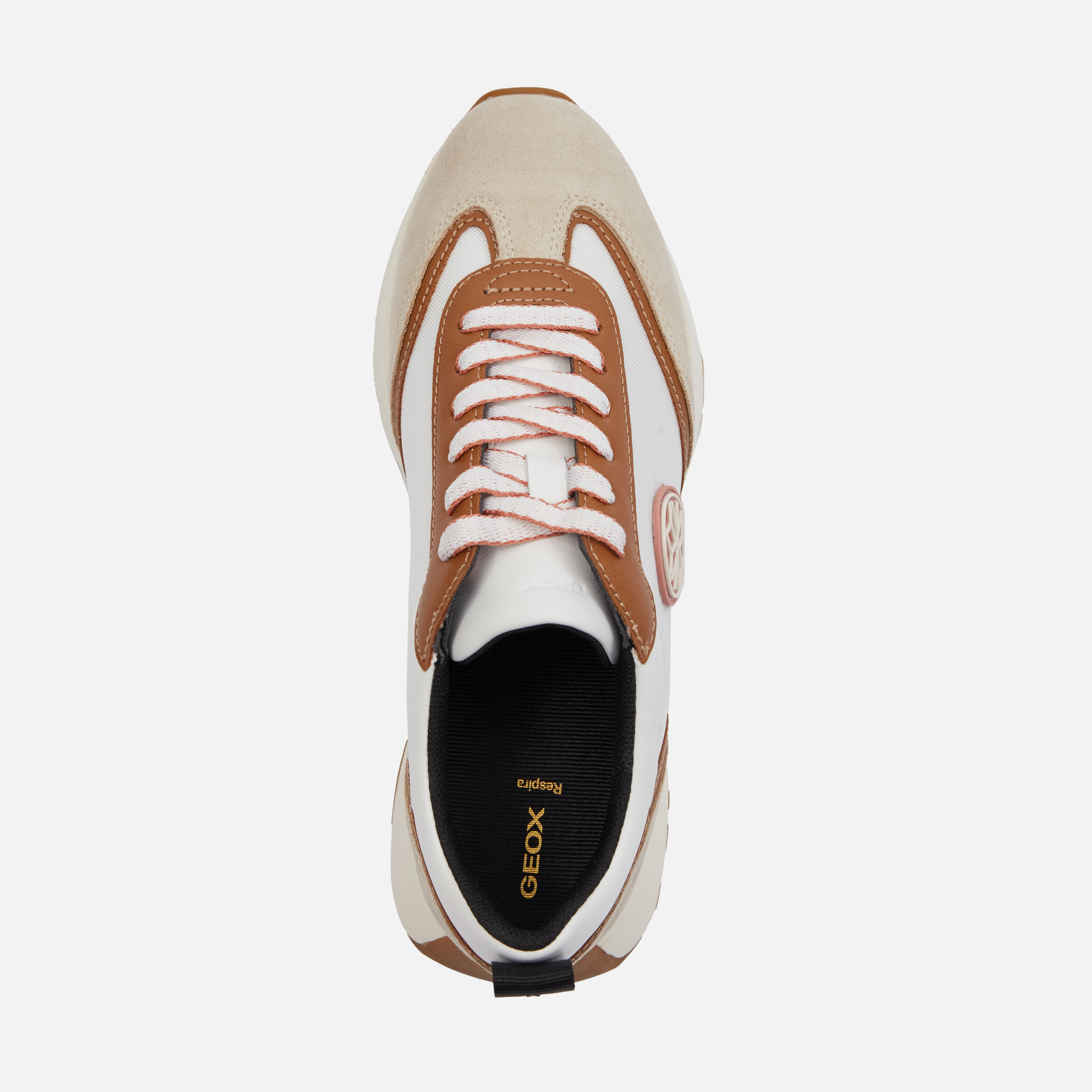 Beige women's sneakers Geox Amabel - Women's