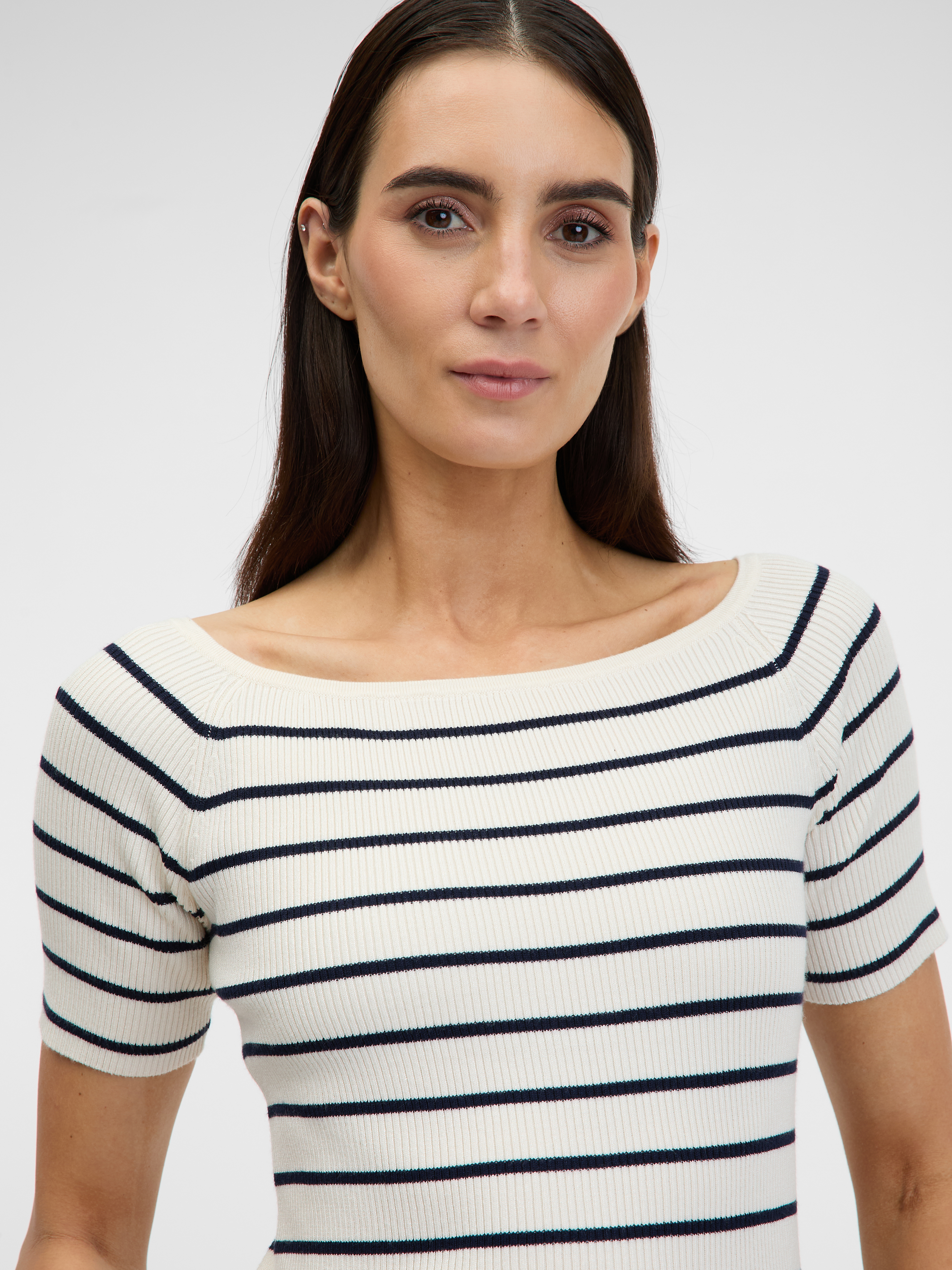 Cream women's T-shirt with three-quarter sleeves ORSAY - Women's