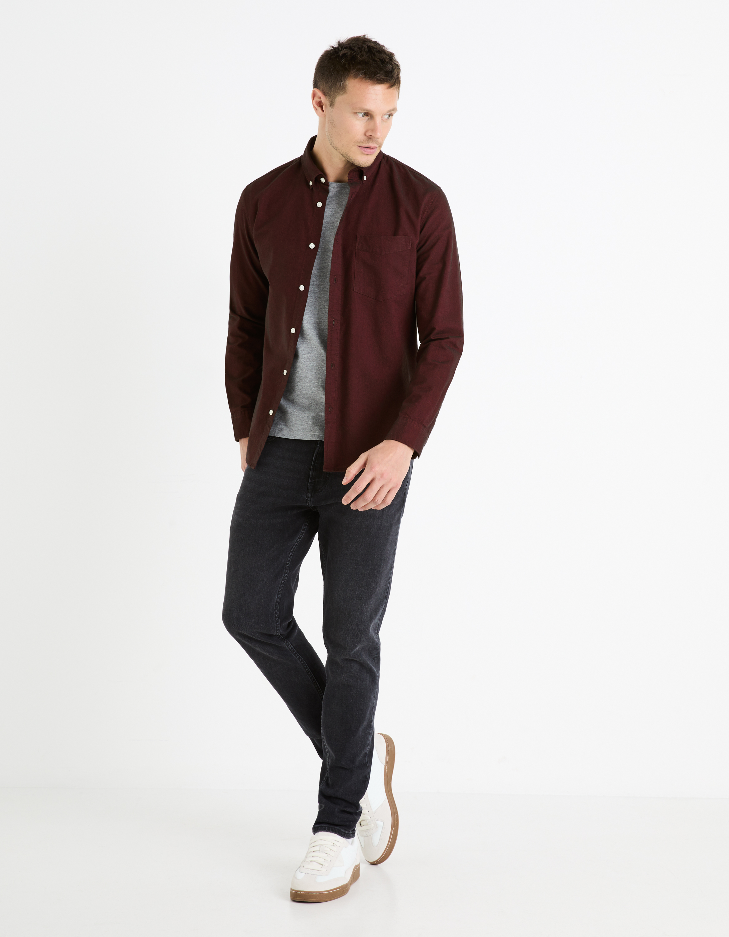 Camasi casual pentru barbati Celio - bordo