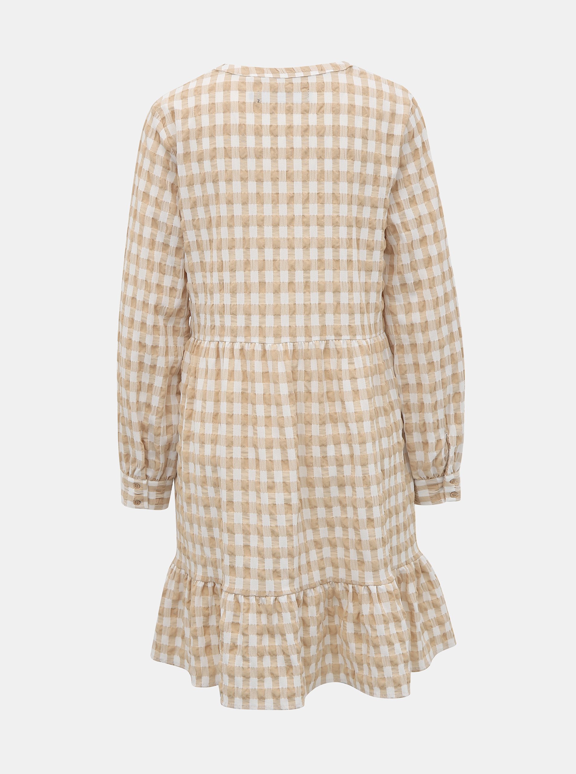White-beige checkered dress VERO MODA Kimi - Women's