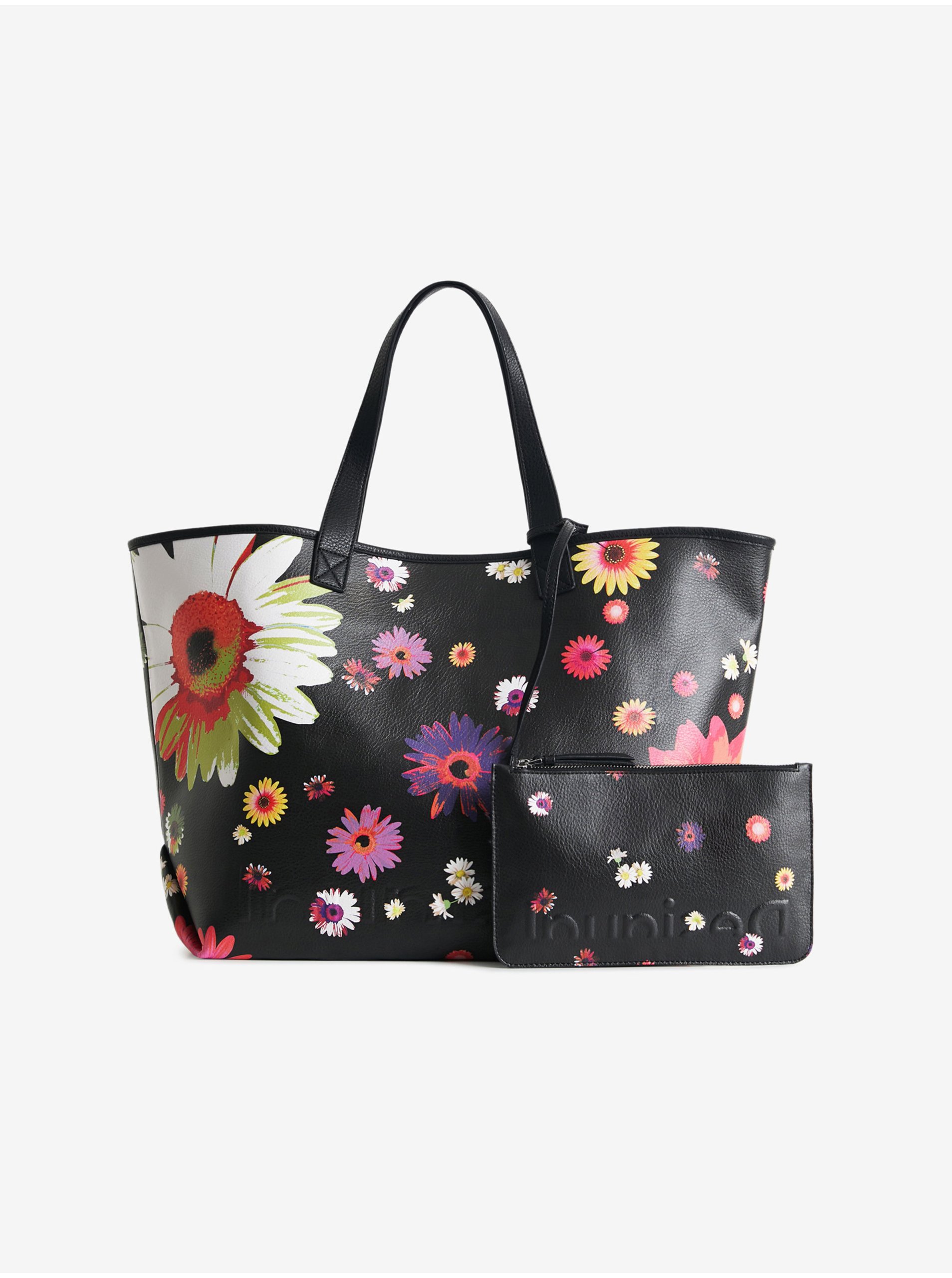 Black Women's Floral Shopper Desigual Daisy Pop Namibia Reversible - Women