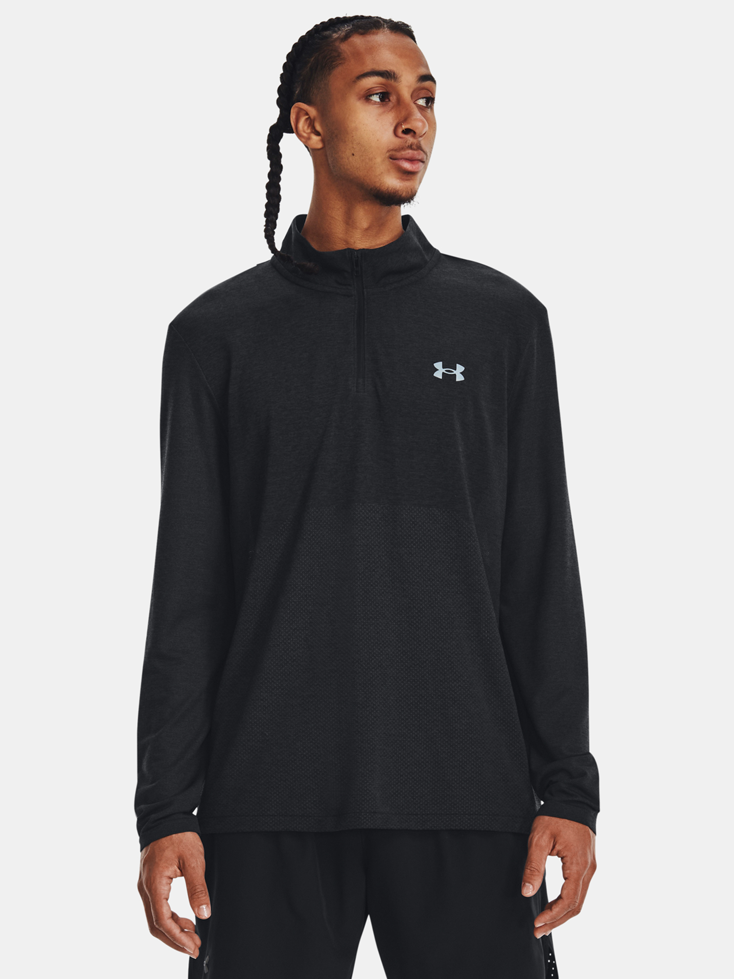 Under Armour Tričko UA SEAMLESS STRIDE 1/4 ZIP-BLK - Pánské