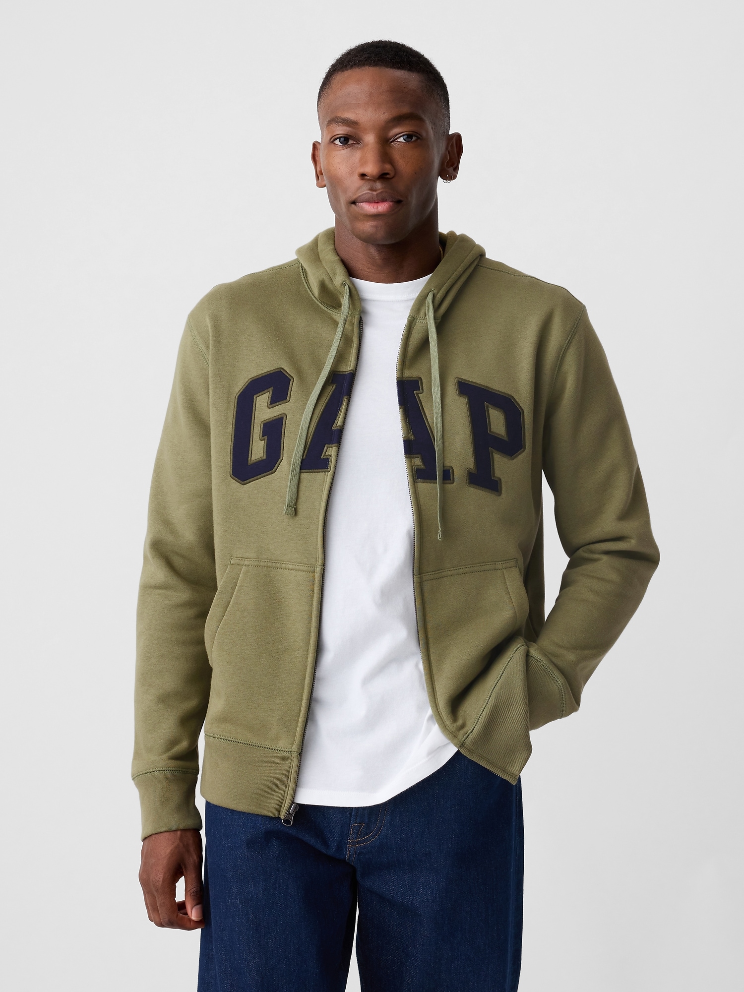 GAP Zip Hoodie Logo - Men's