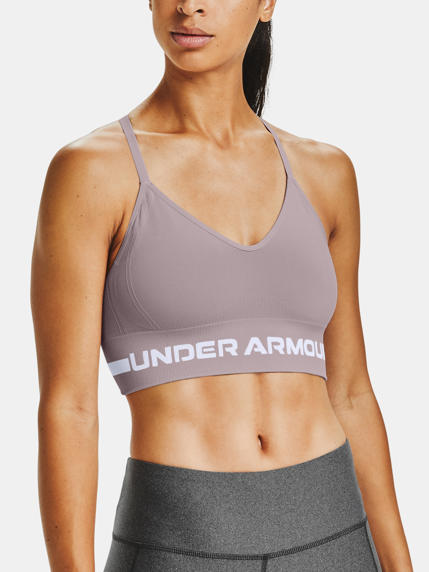 Under Armour Bra UA Seamless Low Long Bra-PNK - Women