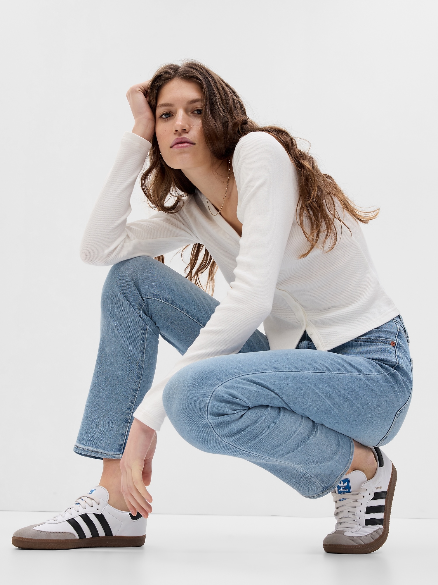 Straight fit pentru femei GAP - albastru