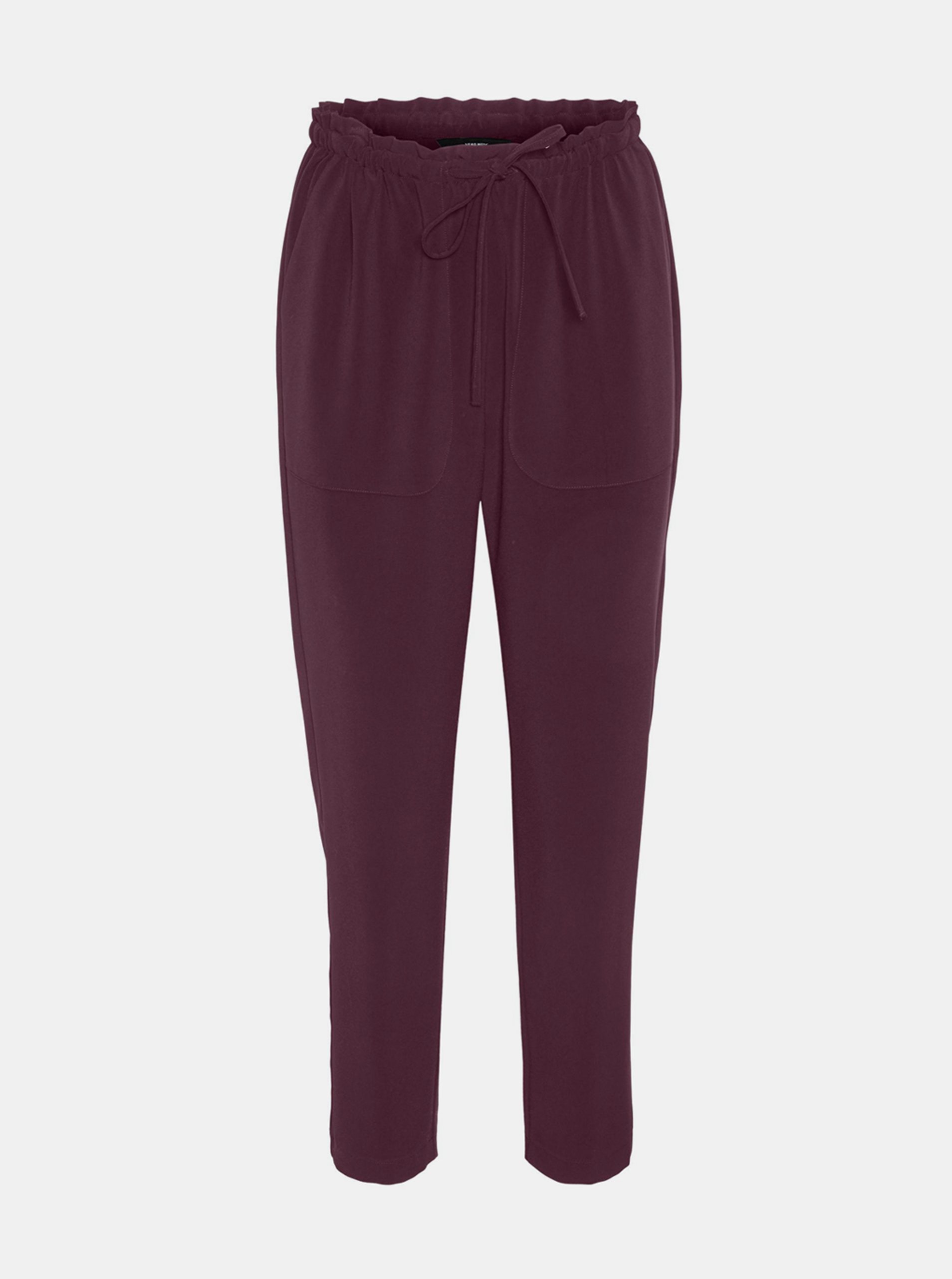 Burgundy shortened trousers VERO MODA