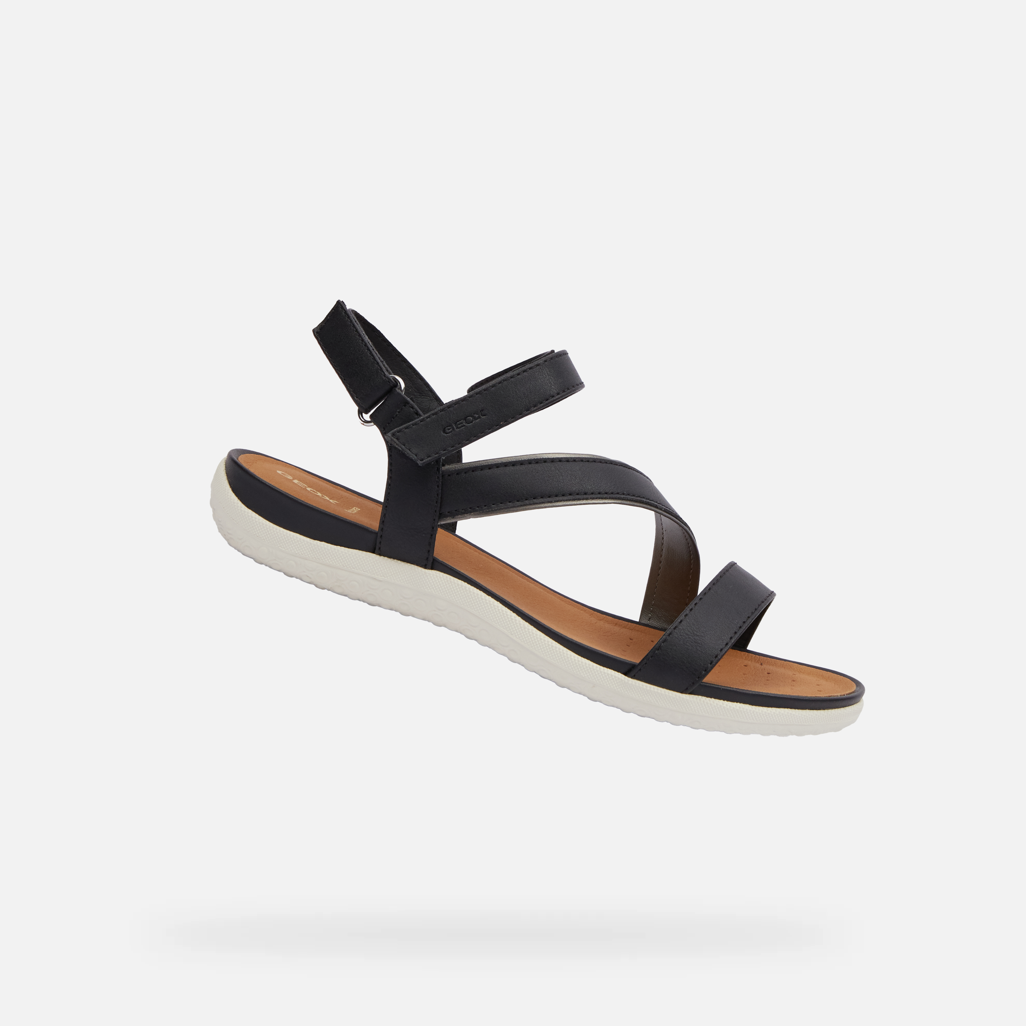 Black womens sandals Geox Vega - Womens