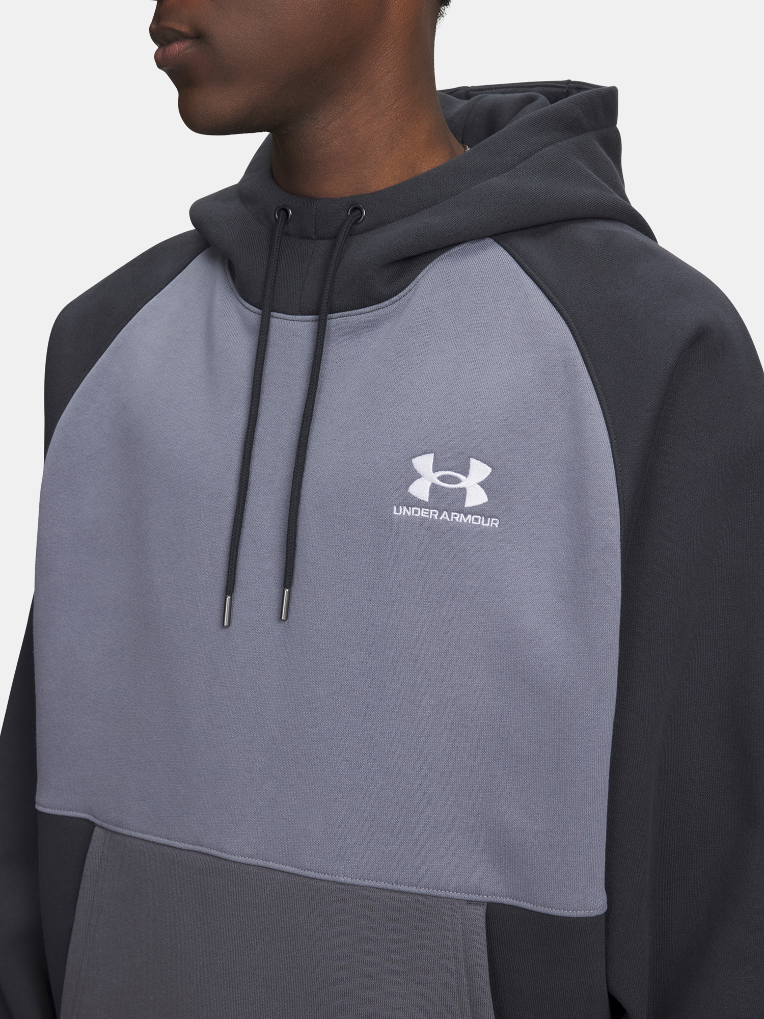 Men's Under Armour UA Icon HW Colorblocked Hdy-GRY - Men's Sweatshirt