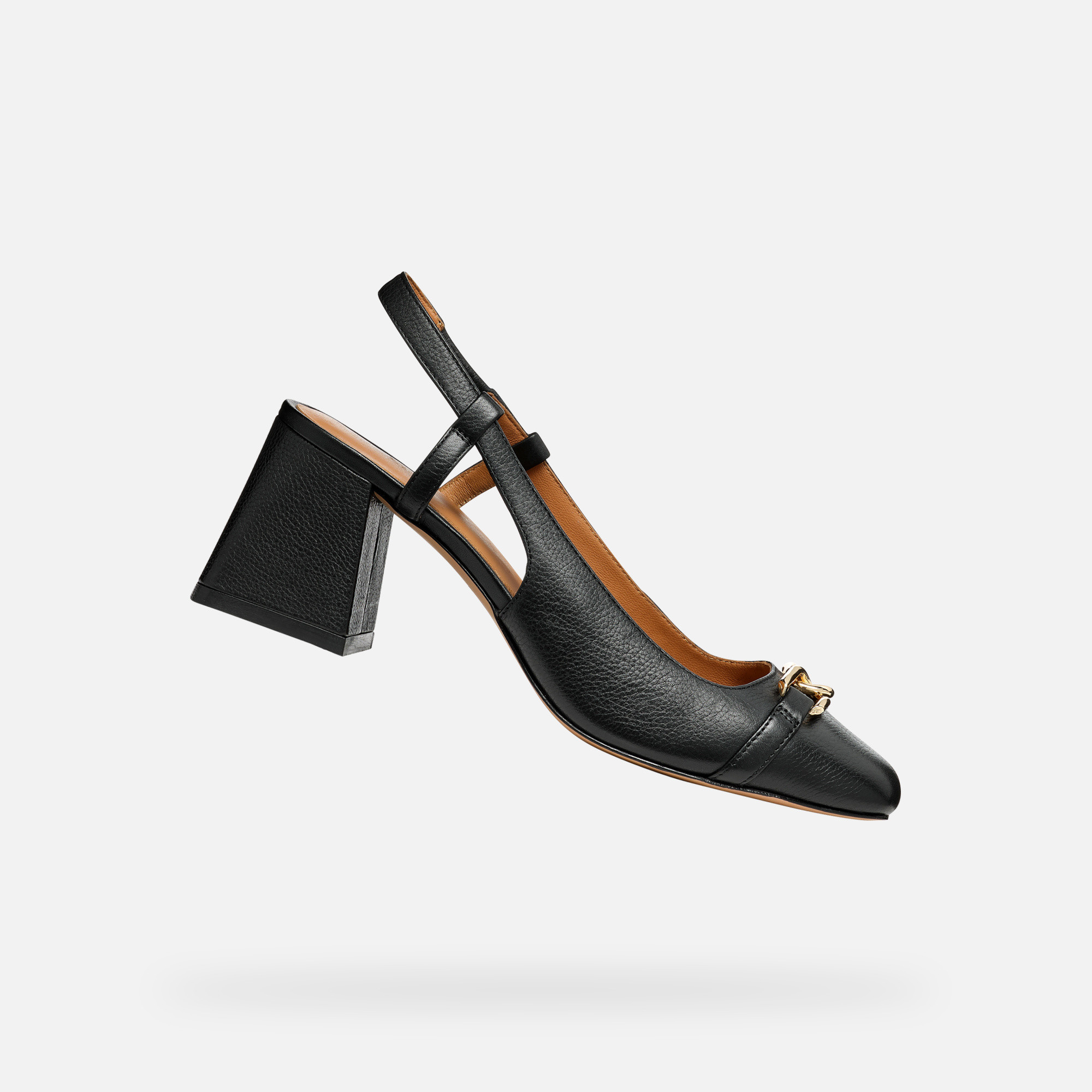 Black womens heeled shoes Geox Coronilla - Womens