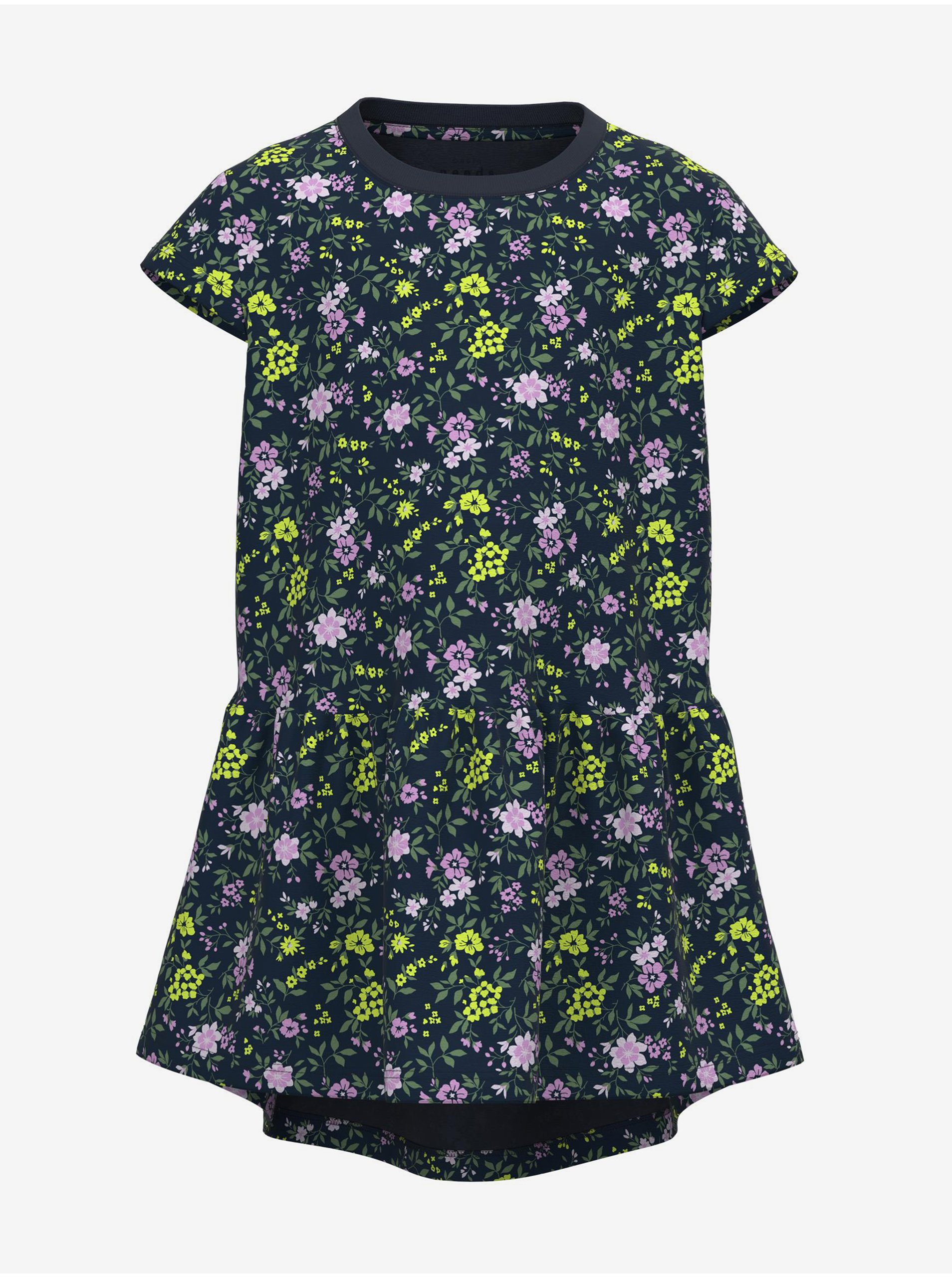 Dark blue girly floral dress name it Vigga - Girls