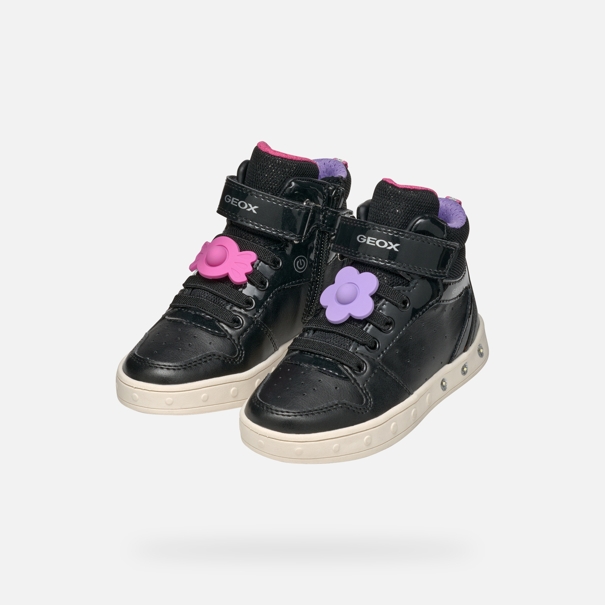 Black Girls Geox Skylin Sneakers - Girls