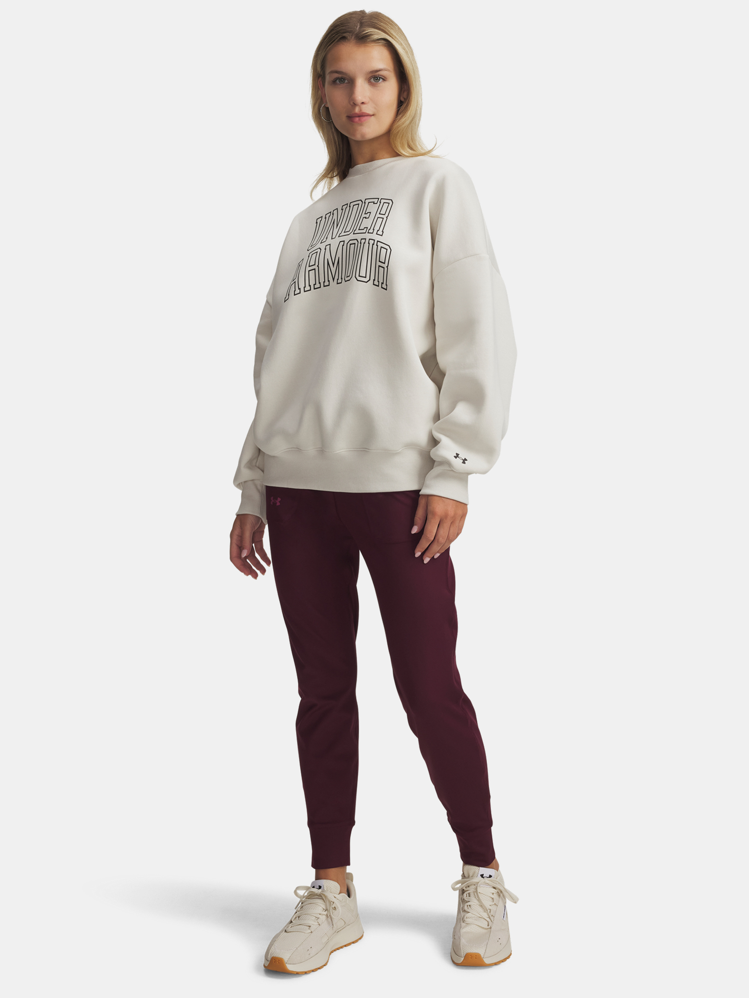 Under Armour Rival Flc OS Varsity Crew-WHT Women's Sweatshirt - Women's