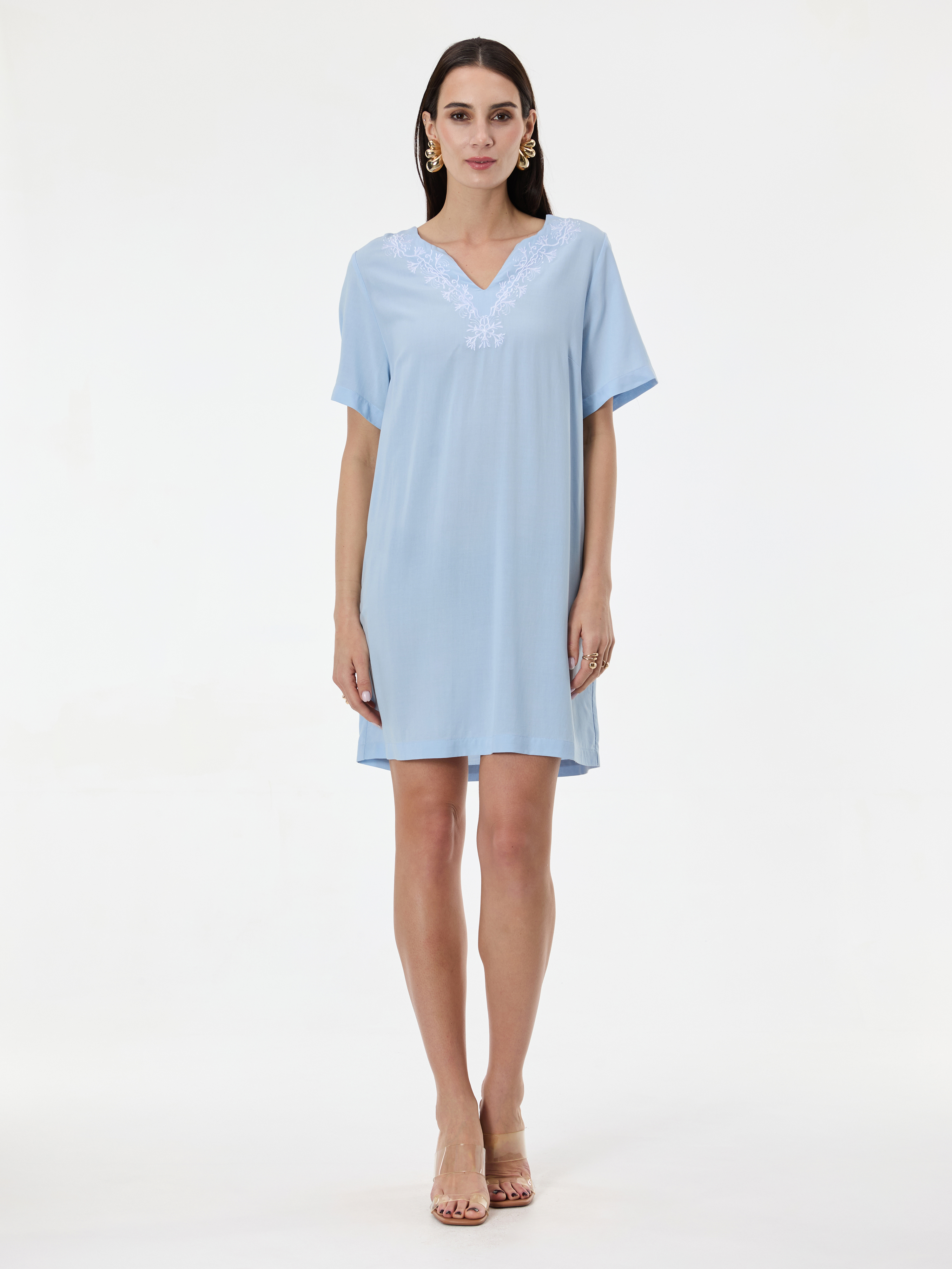 Светлосиня дамска миди рокля ORSAY