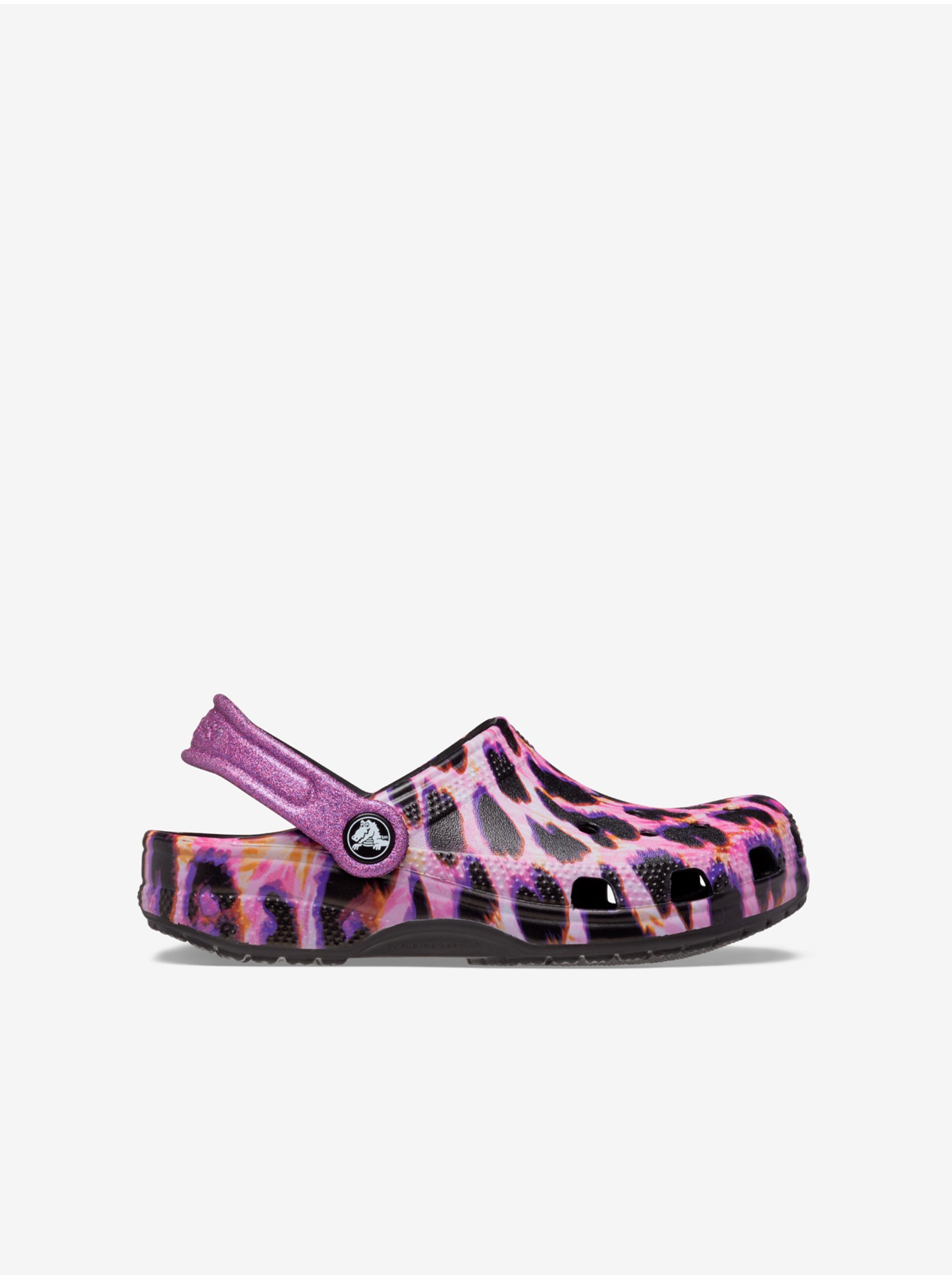 Purple Girls' Slippers with Animal Pattern Crocs - Girls