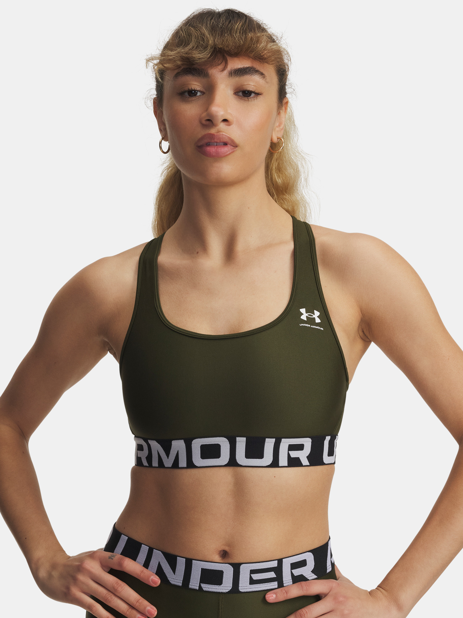 Womens bra Under Armour UA HG Mid Branded-GRN - Womens