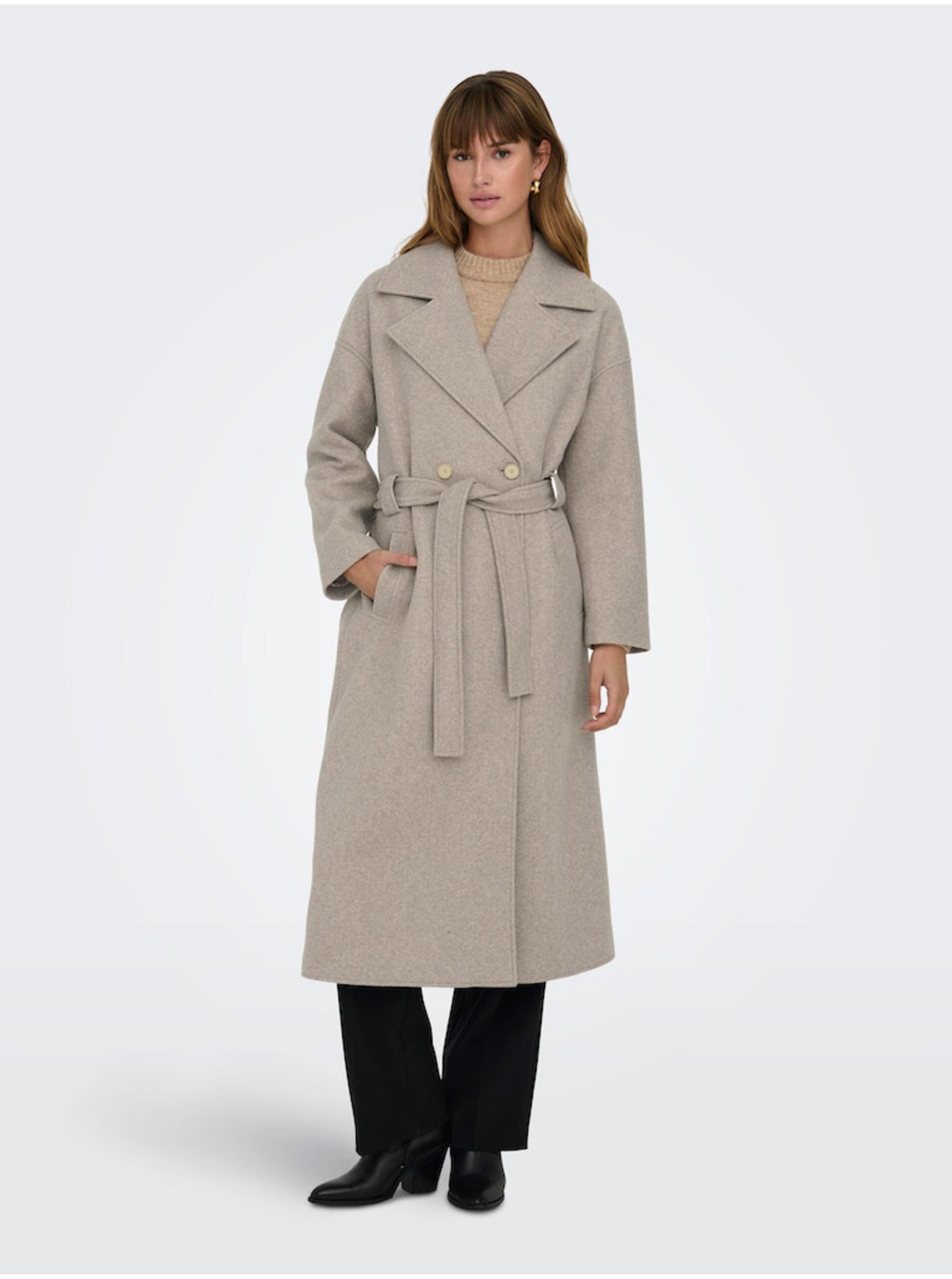 Women's grey brindle coat ONLY Ingrid - Women
