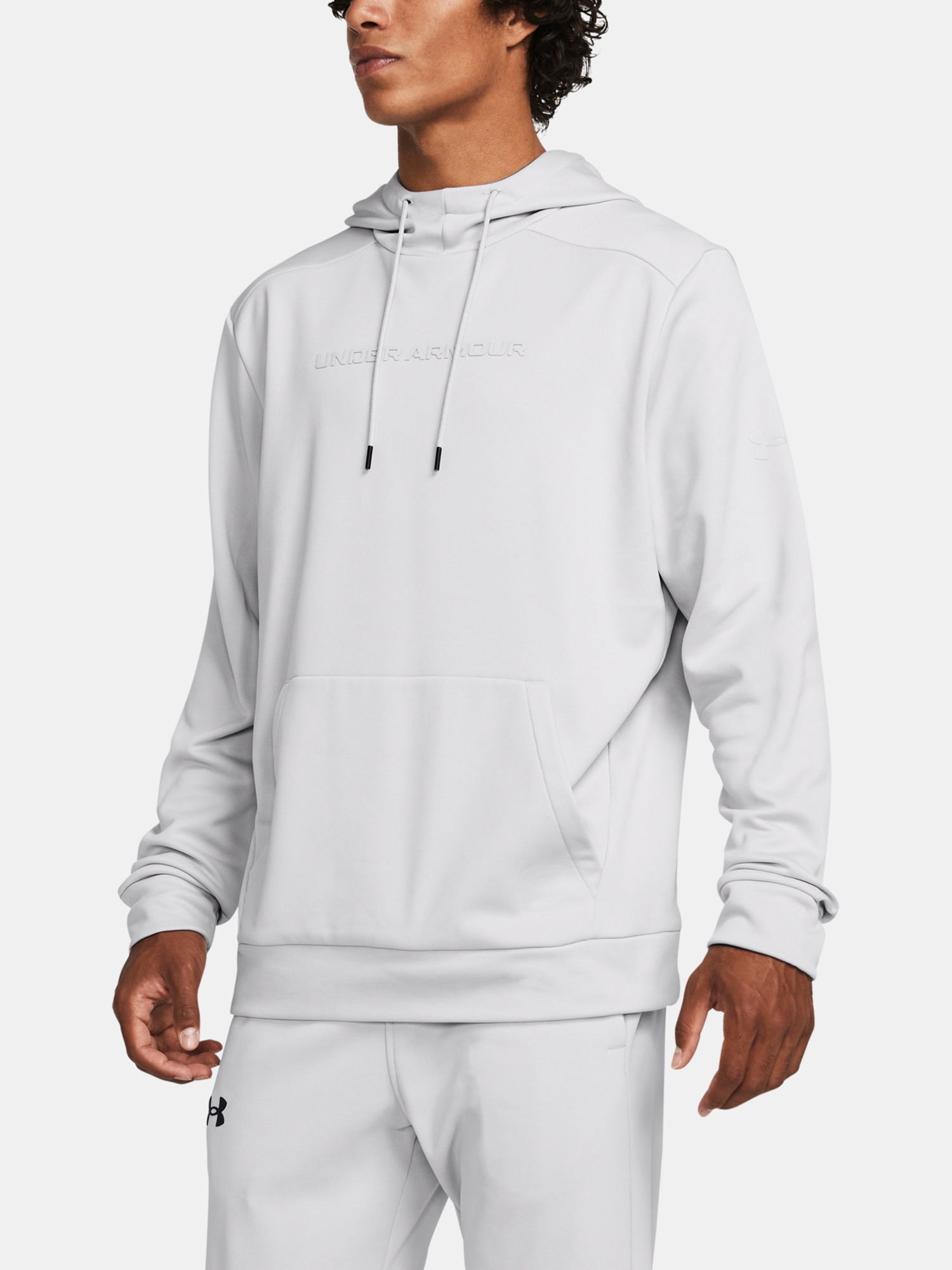 Under Armour Sweatshirt UA Armour Fleece Wordmark HD-GRY - Men's