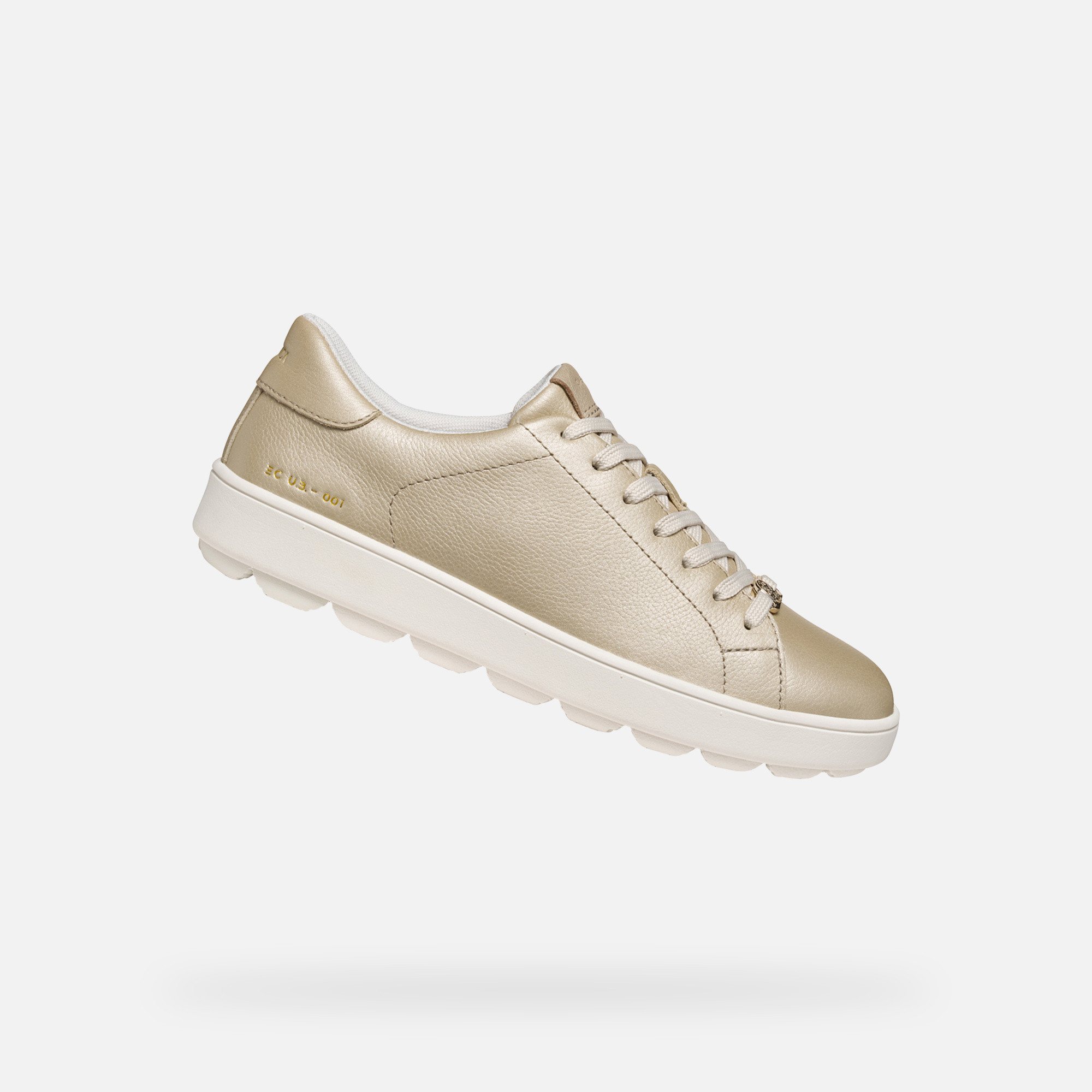 Gold womens sneakers Geox Spherica ECUB-1 - Womens