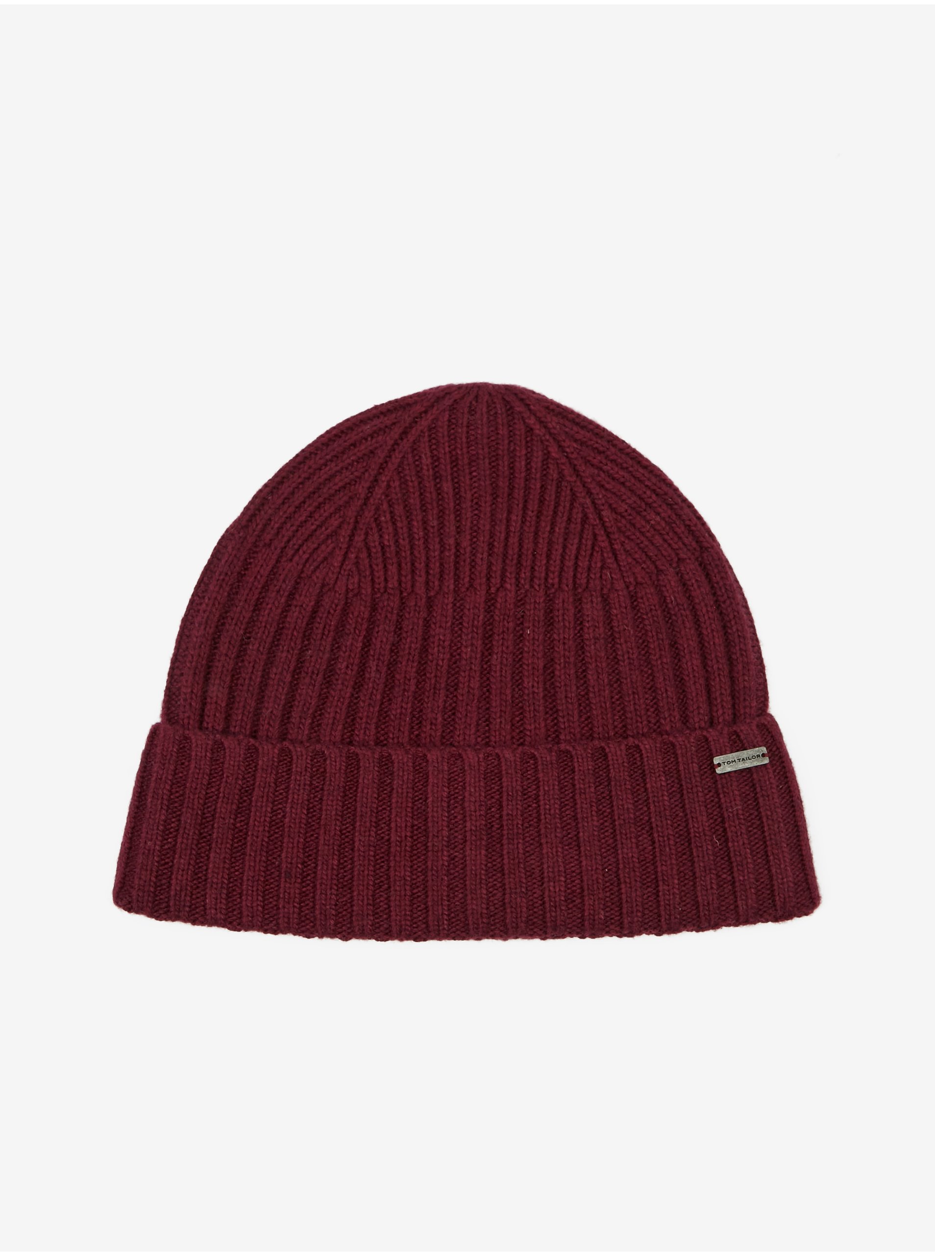 Burgundy Men's Ribbed Winter Beanie Tom Tailor - Mens