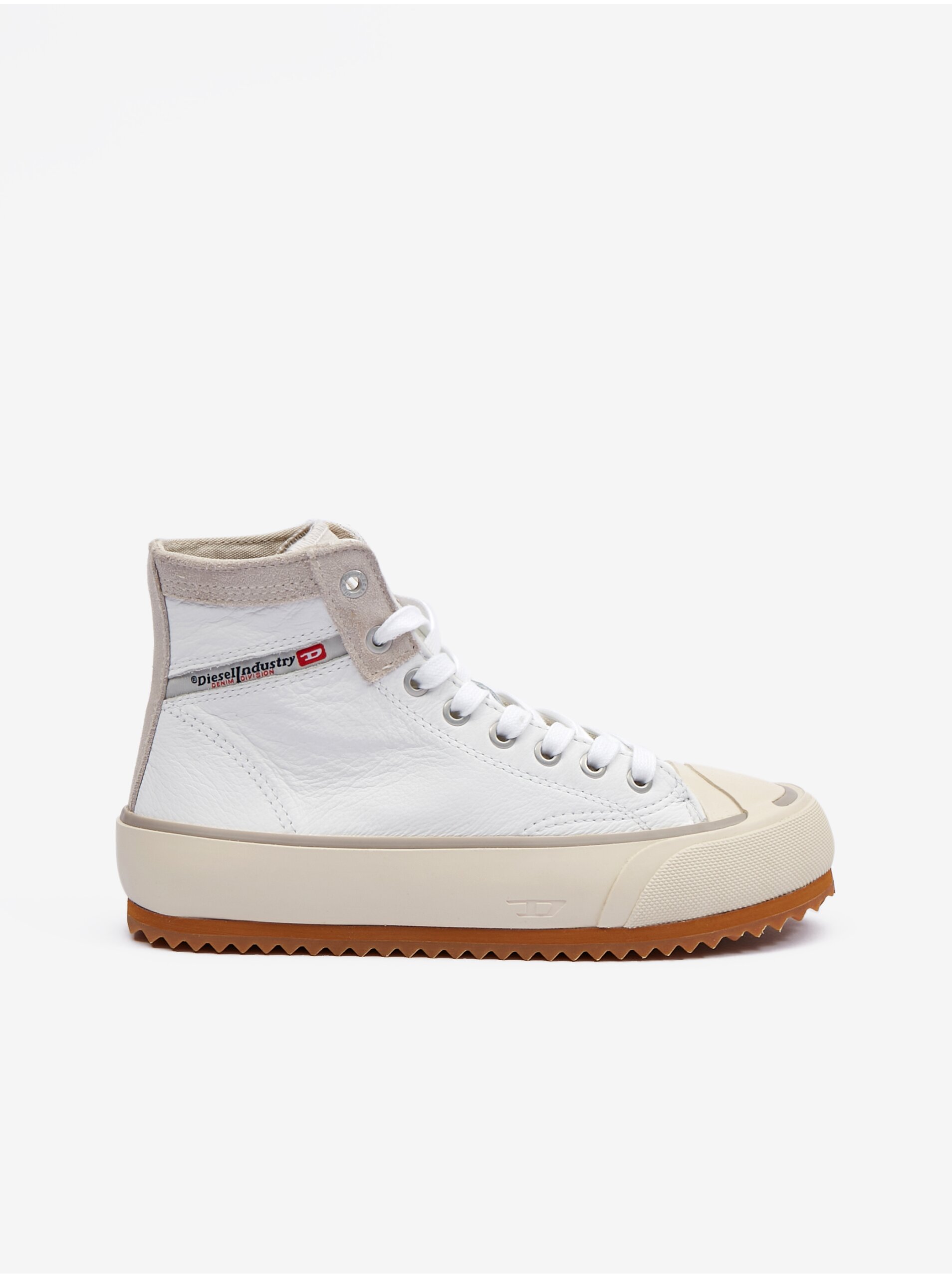 White Women's Leather Ankle Sneakers Diesel Principia - Ladies