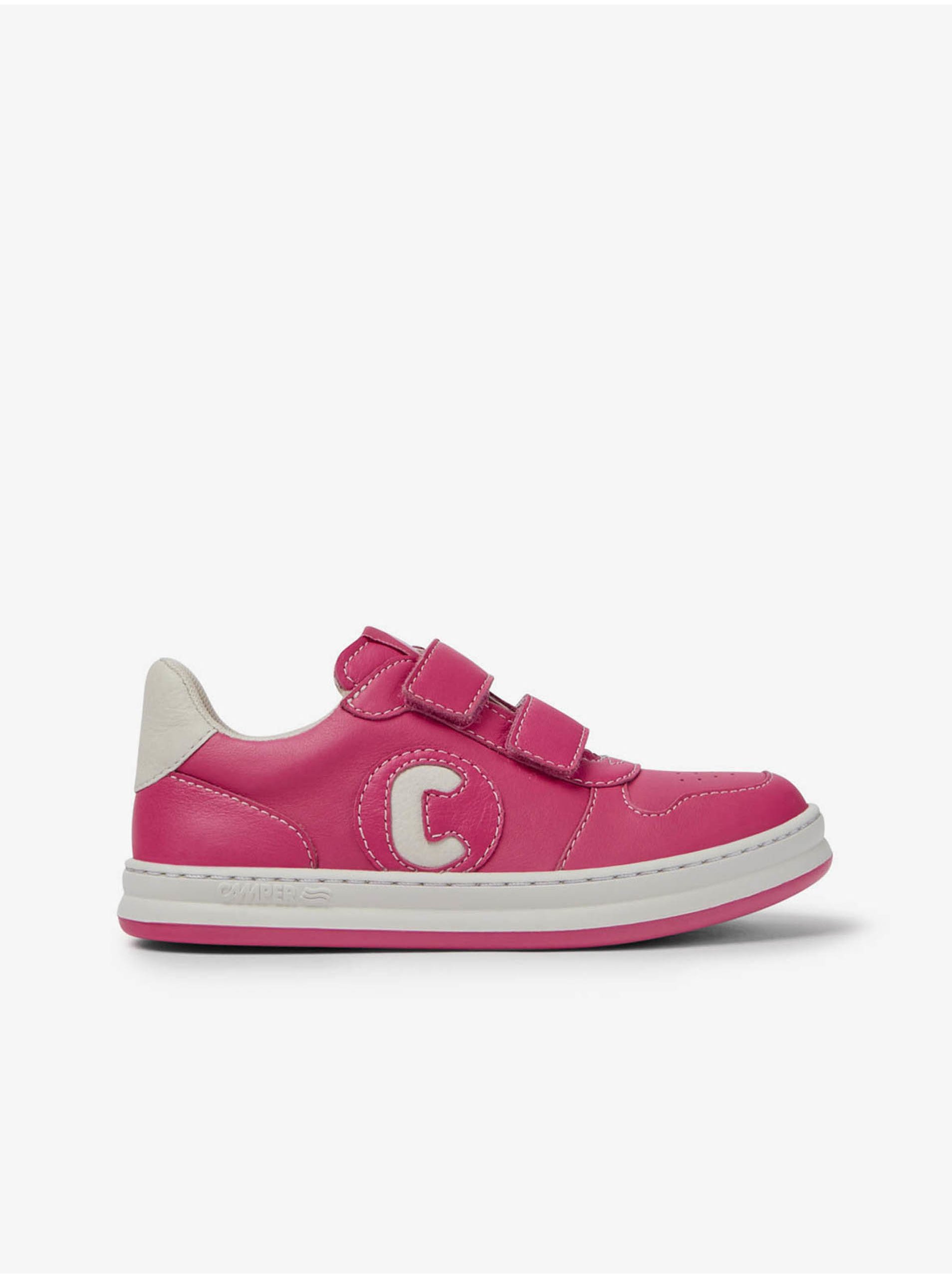Dark Pink Girls' Leather Camper Sneakers - Girls