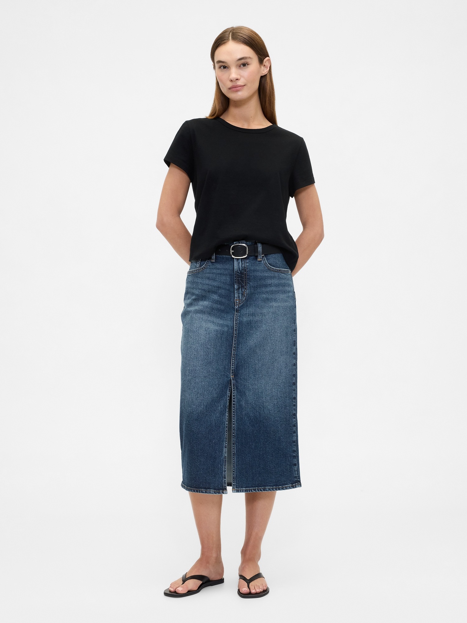 GAP Denim Sheathed Midi Skirt - Ladies