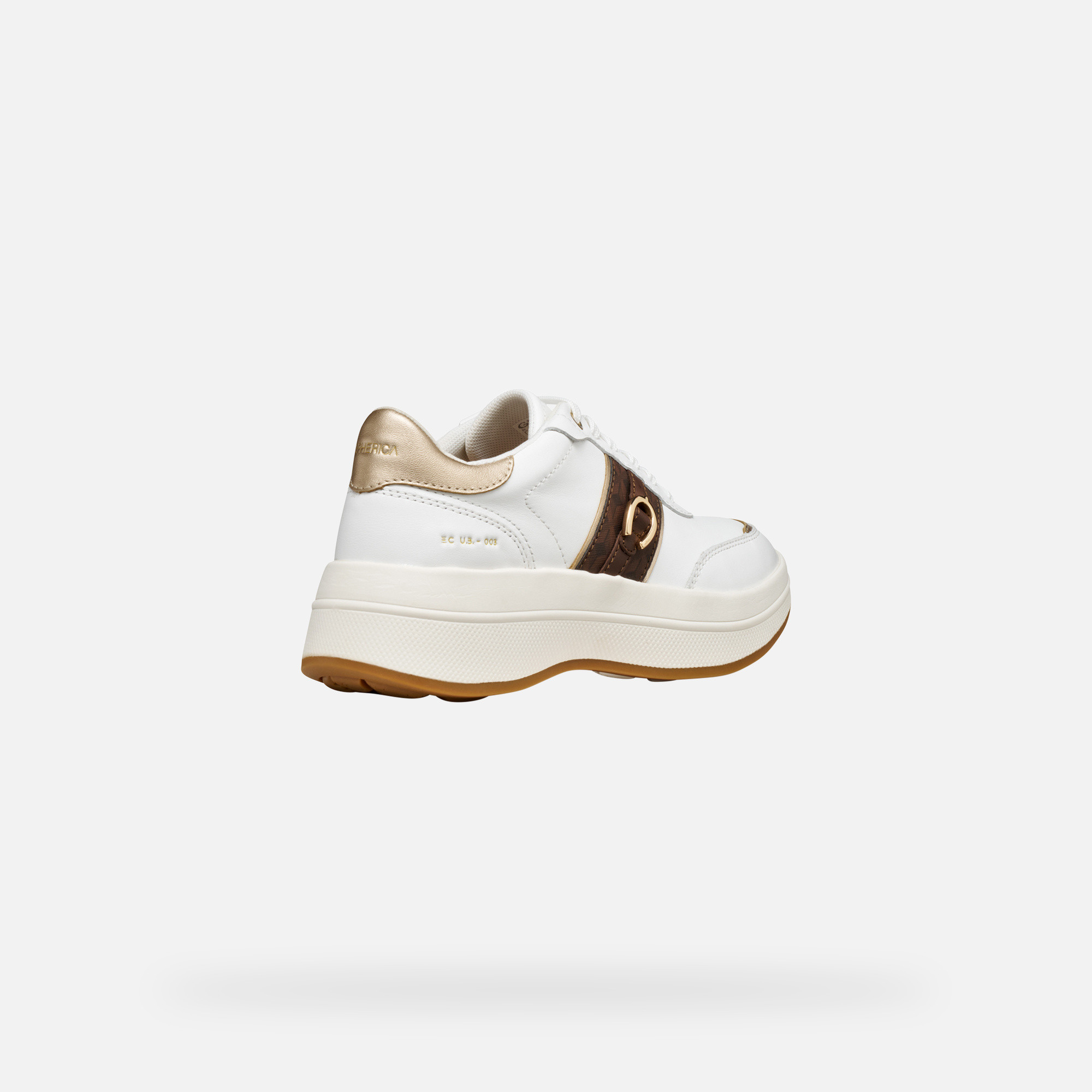 White women's sneakers Geox Spherica ECUB-3 - Women's
