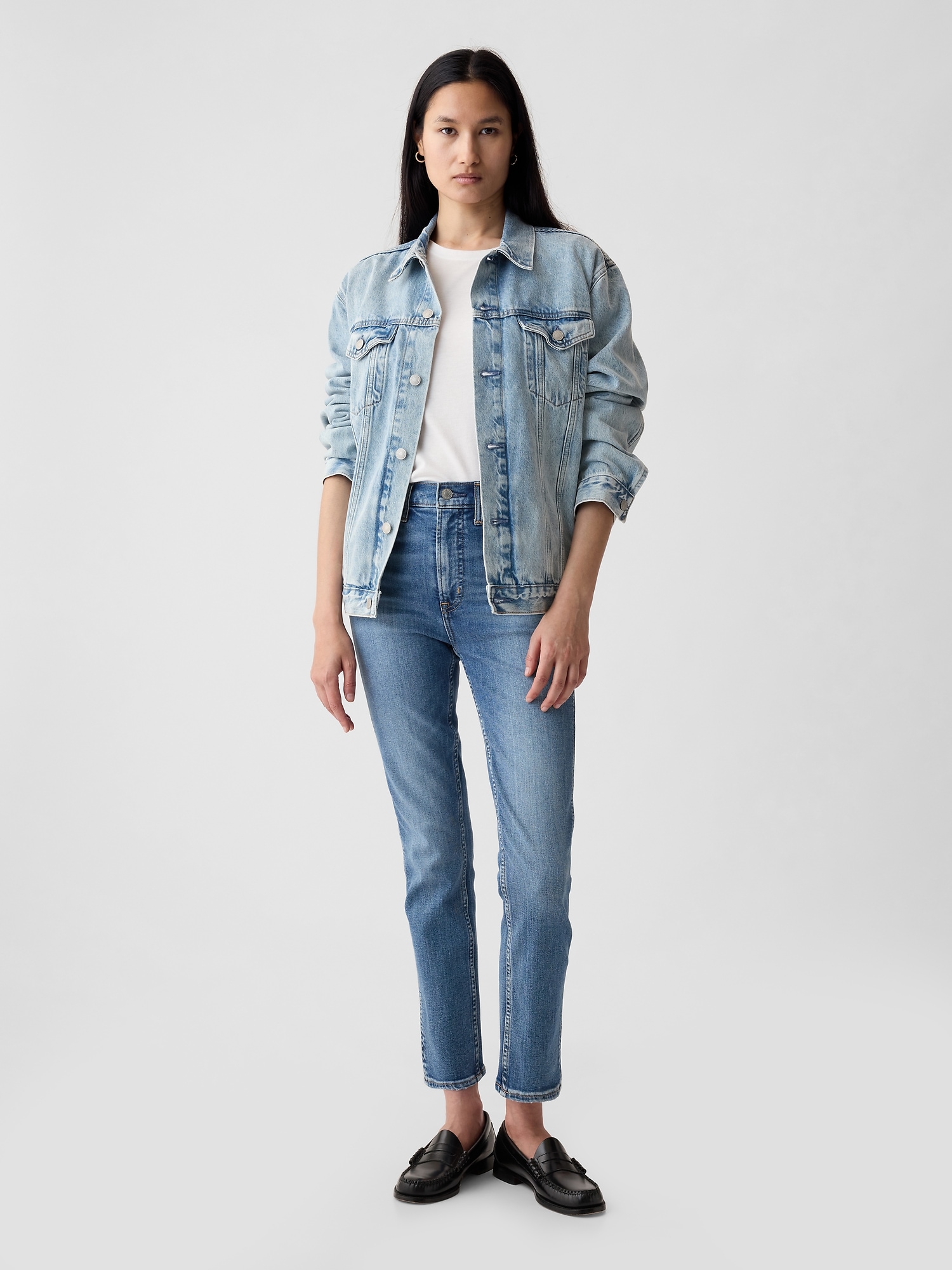 GAP Džíny high rise cigarette jeans with secret smoothing pockets with W - Dámské