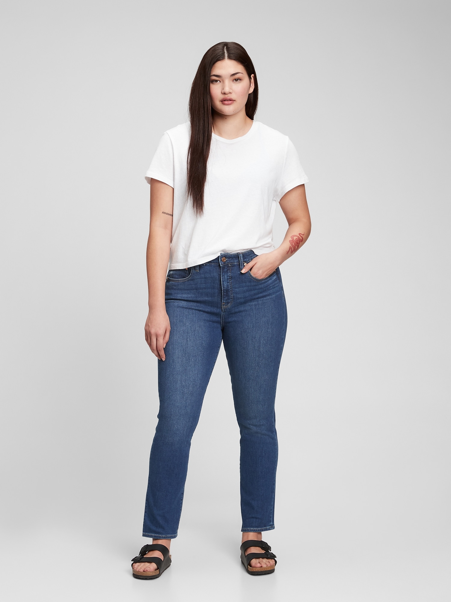 GAP Jeans classic straight high rise Washwell - Women