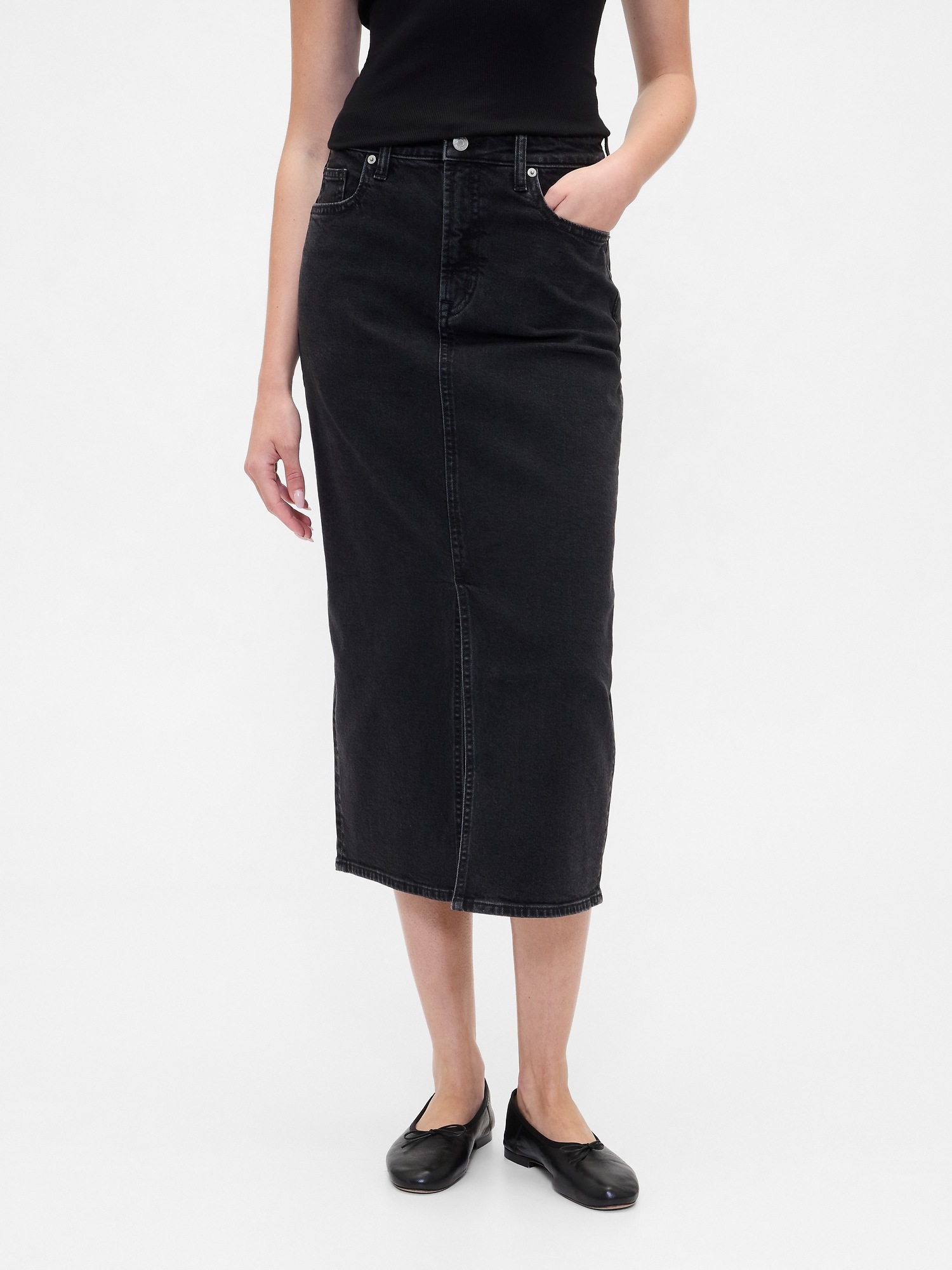 GAP Denim Sheathed Midi Skirt - Ladies