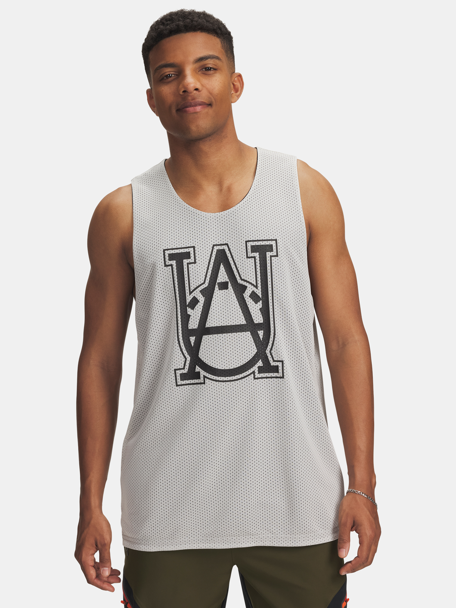 Mens tank top Under Armour UA M Courtside Reversble Jsy-WHT - Mens