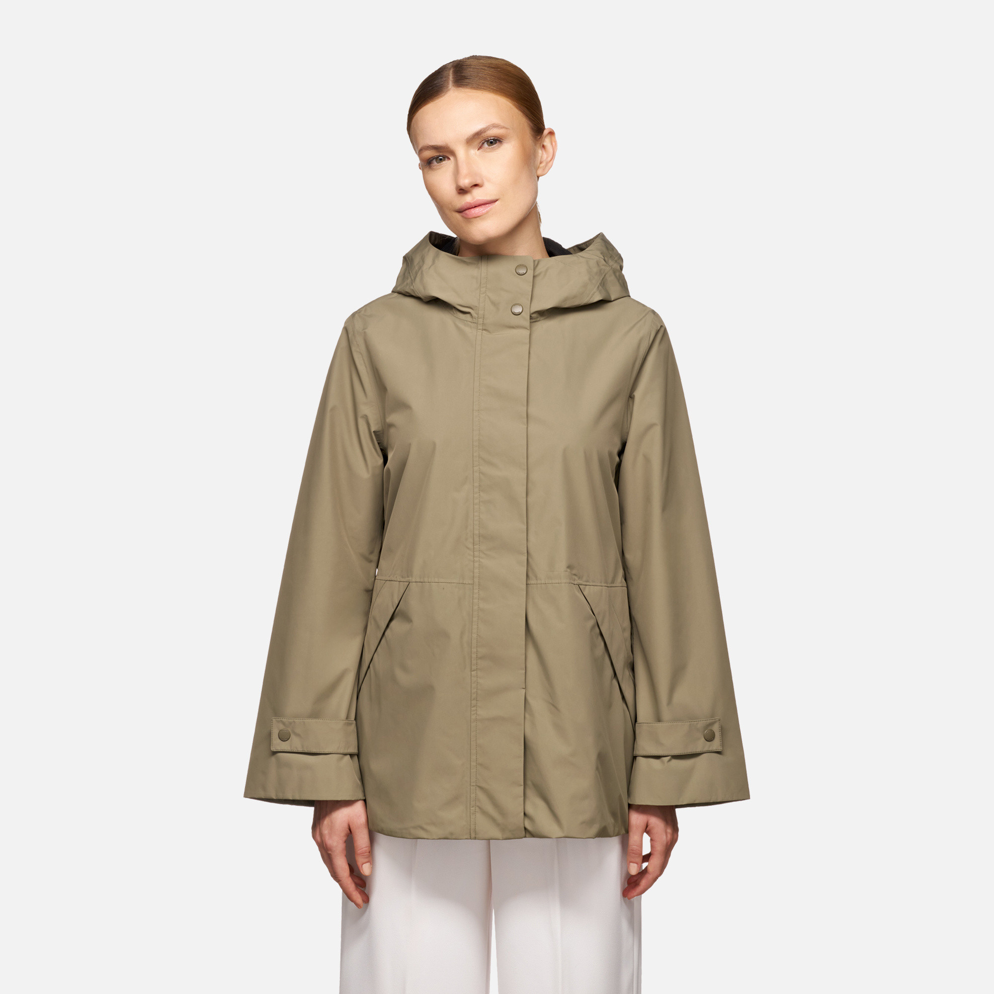 Khaki women&#039;s parka Geox Hoara - Women&#039;s