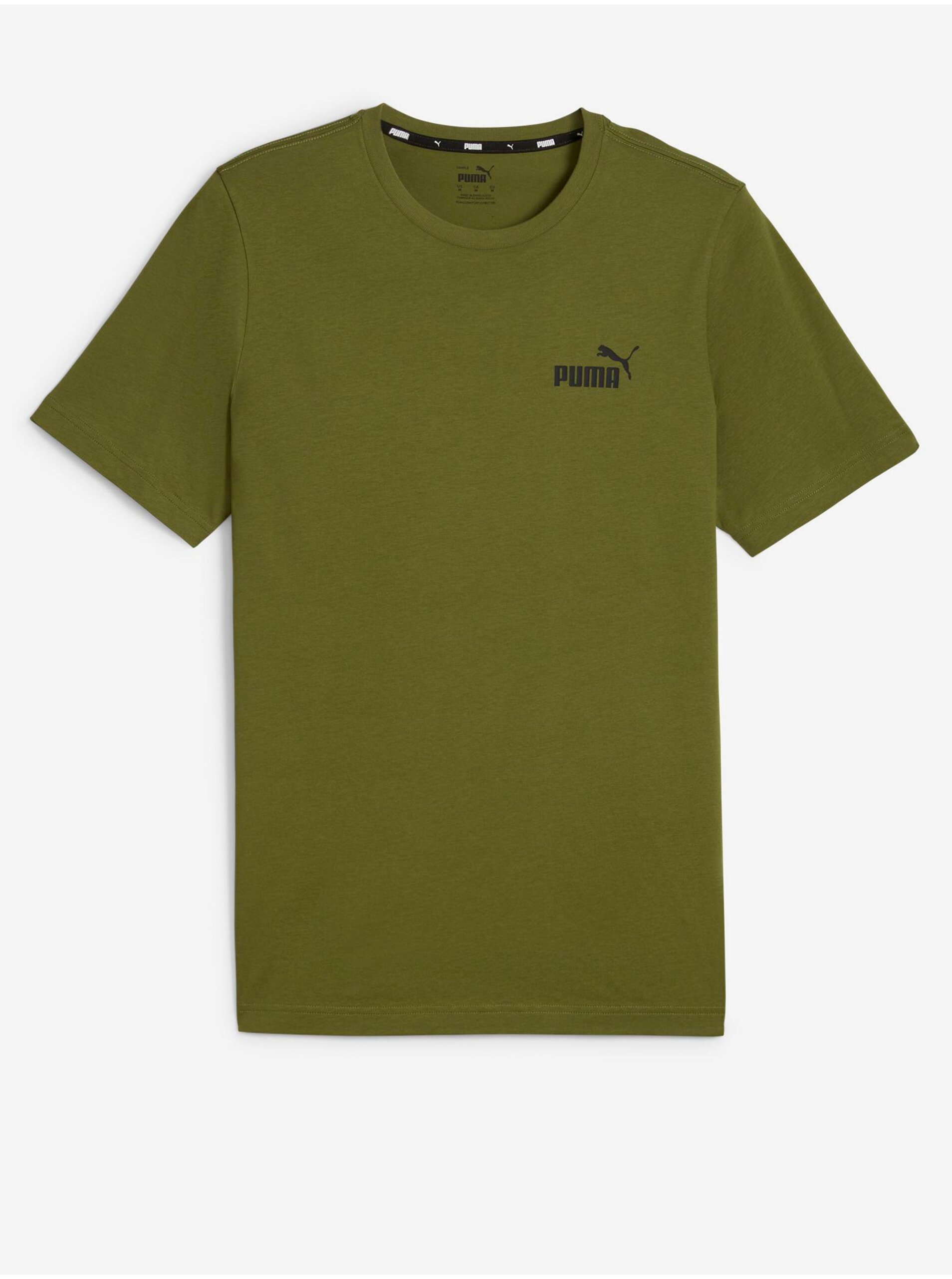 Khaki Men's Puma ESS Small Logo Tee T-Shirt - Men's