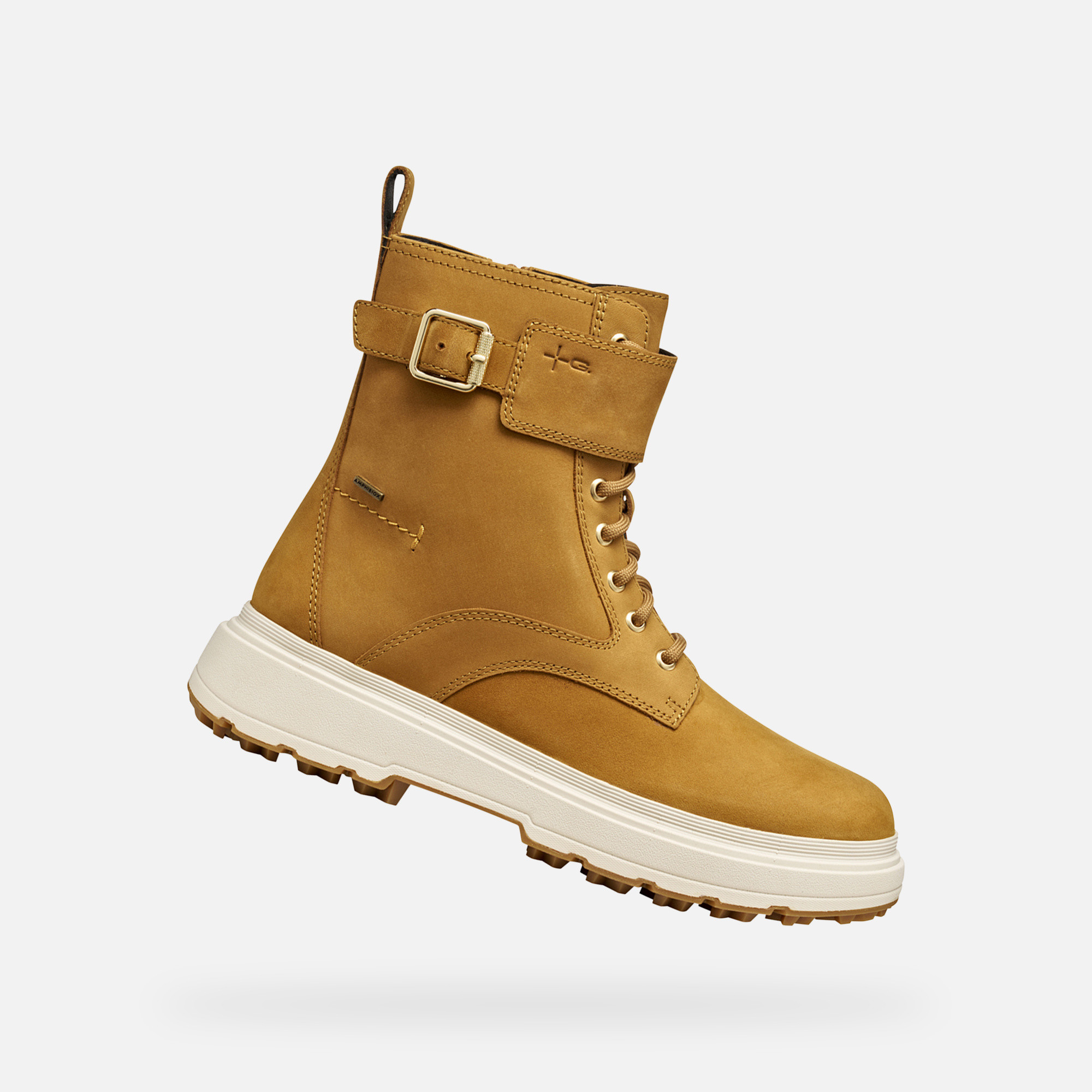 Light Brown Womens Ankle Boots Geox Lamidie + Grip ABX - Ladies
