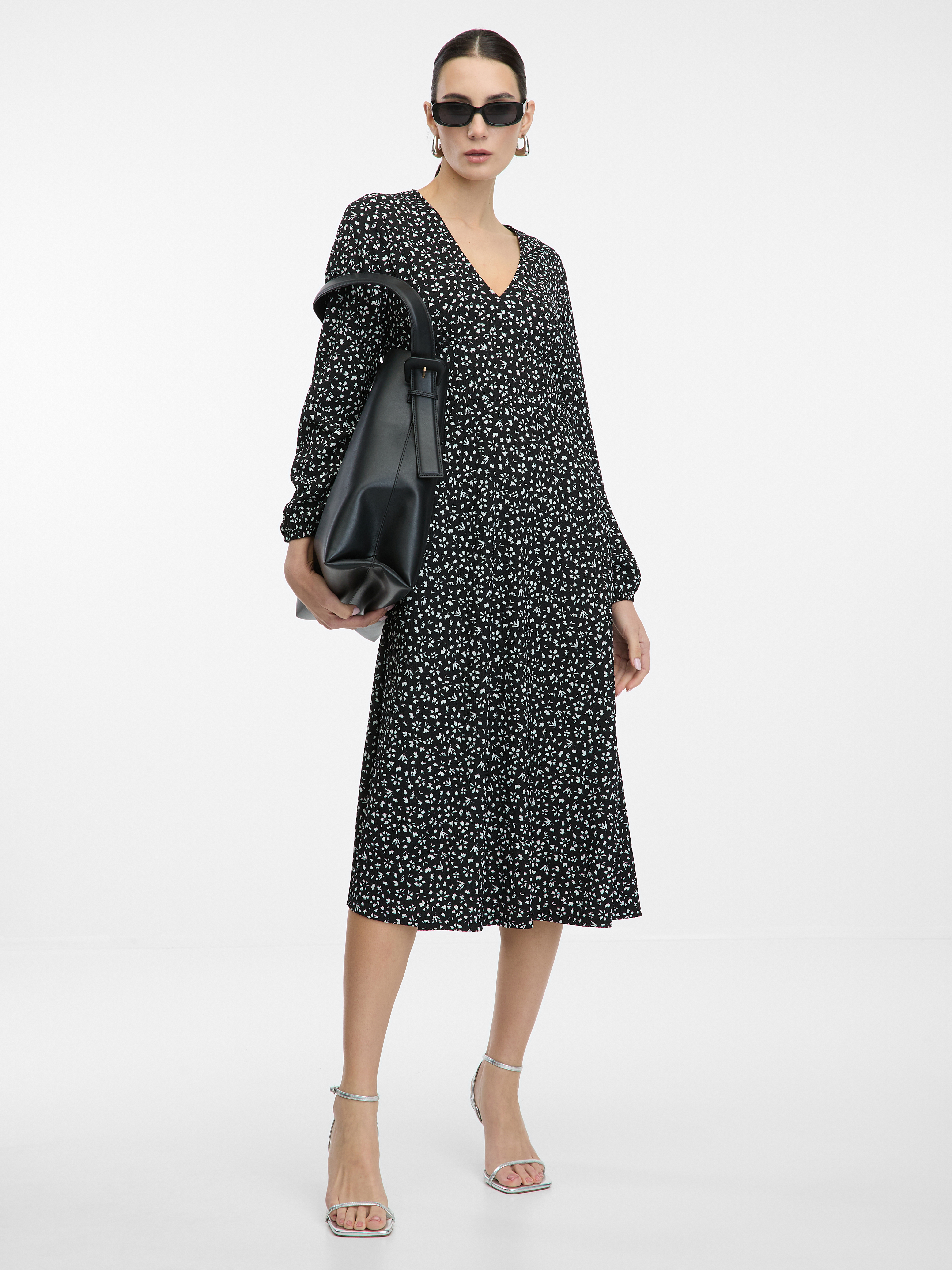 Černé dámské midi šaty ORSAY