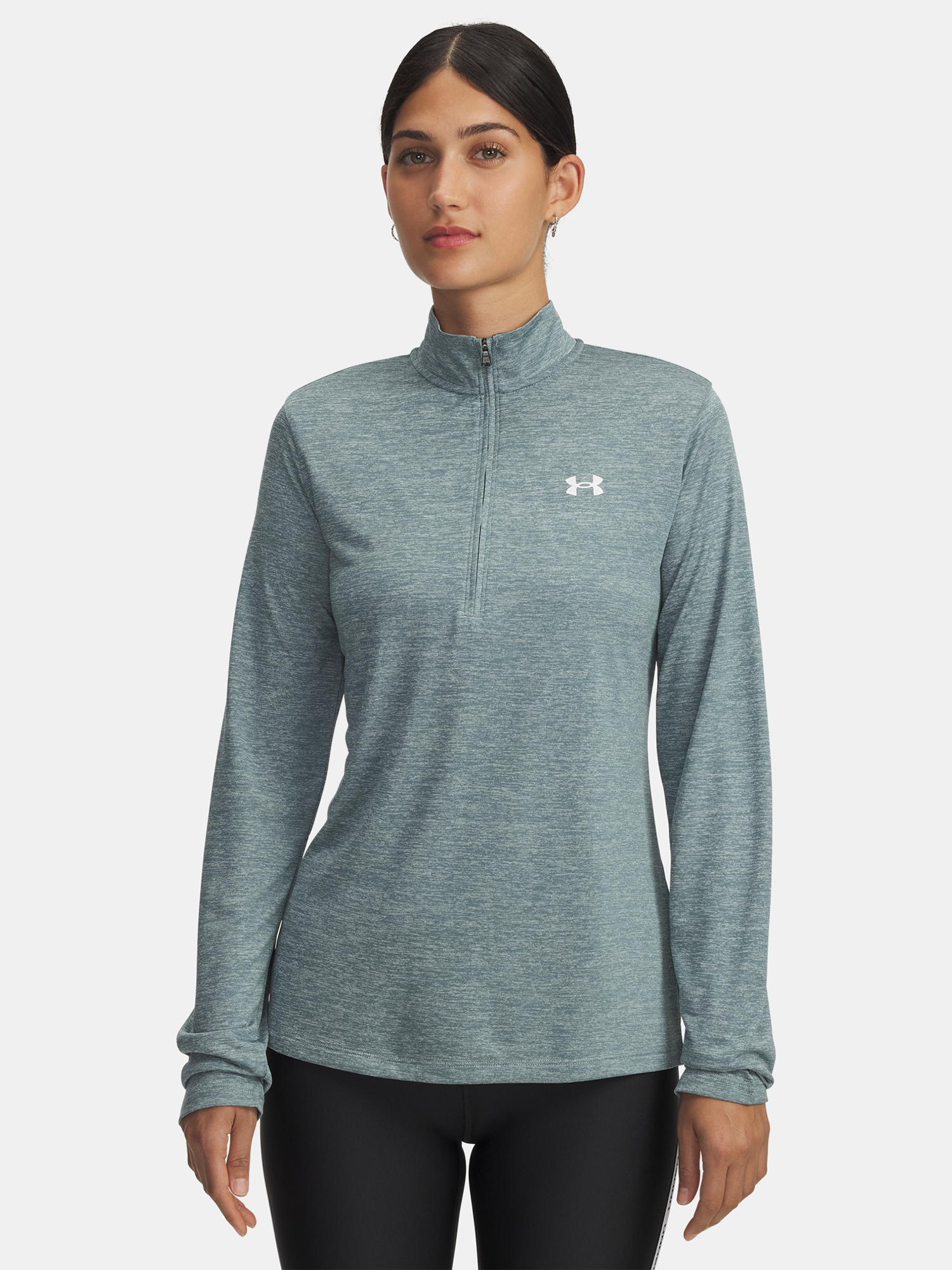 Under Armour Tech 1/2 Zip T-Shirt - Twist-BLU - Women's