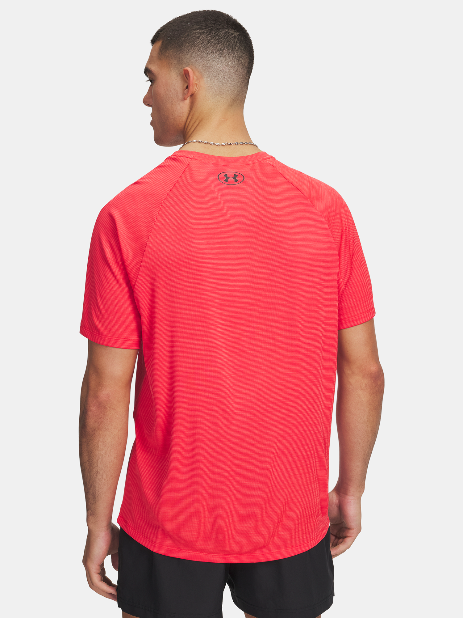 Men's Under Armour UA Tech Textured SS-RED T-Shirt - Men's