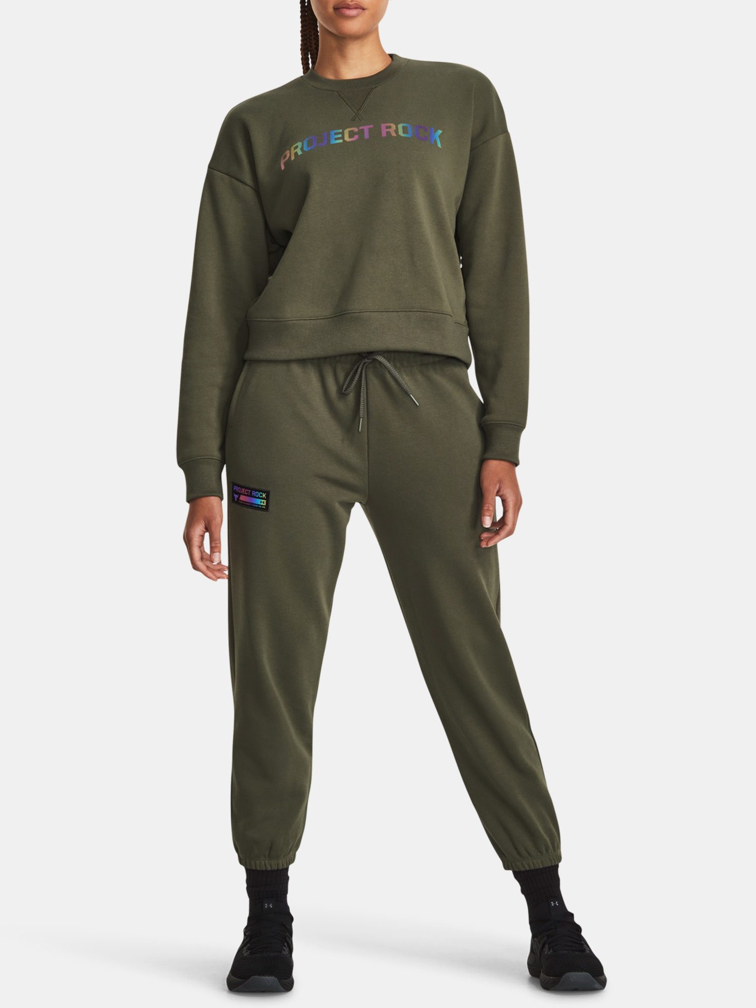Under Armour Sweatshirt Pjt Rck HW Leg Day Crew-GRN - Women's