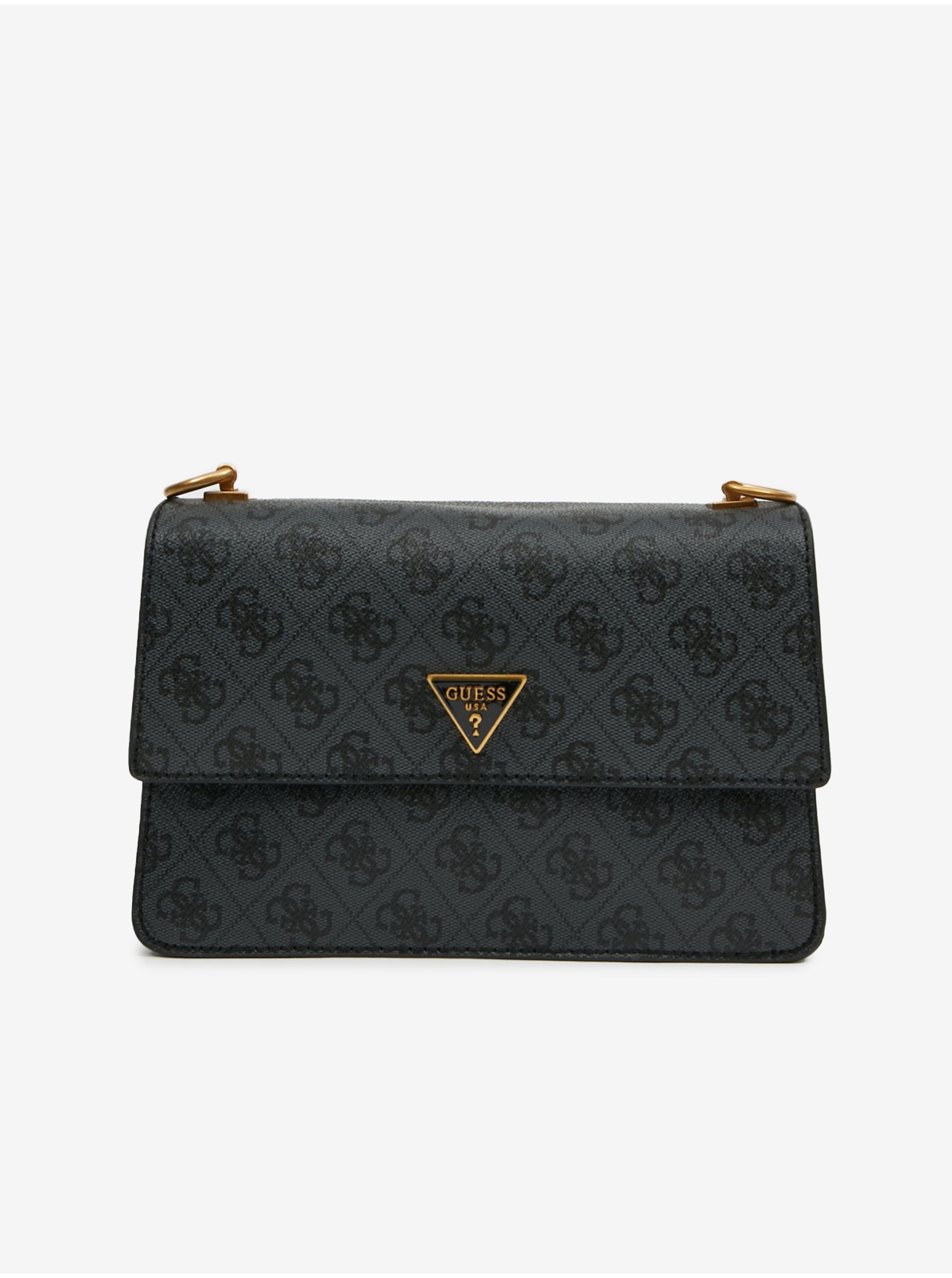 Dark Grey Women's Patterned Crossbody Handbag Guess Alexie - Women