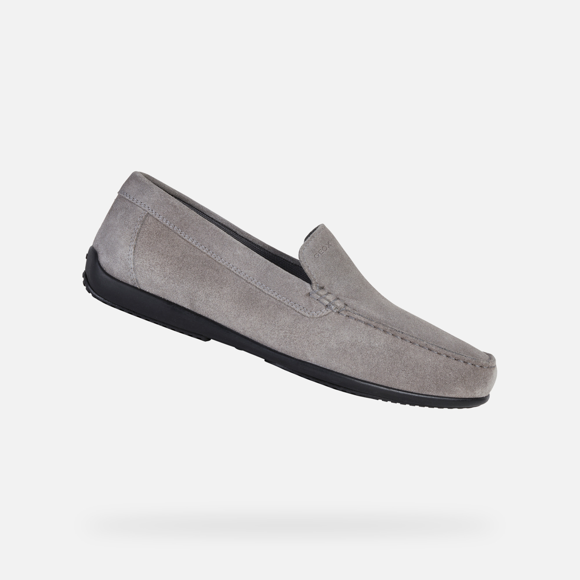 Grey mens moccasins Geox Ascanio - Mens
